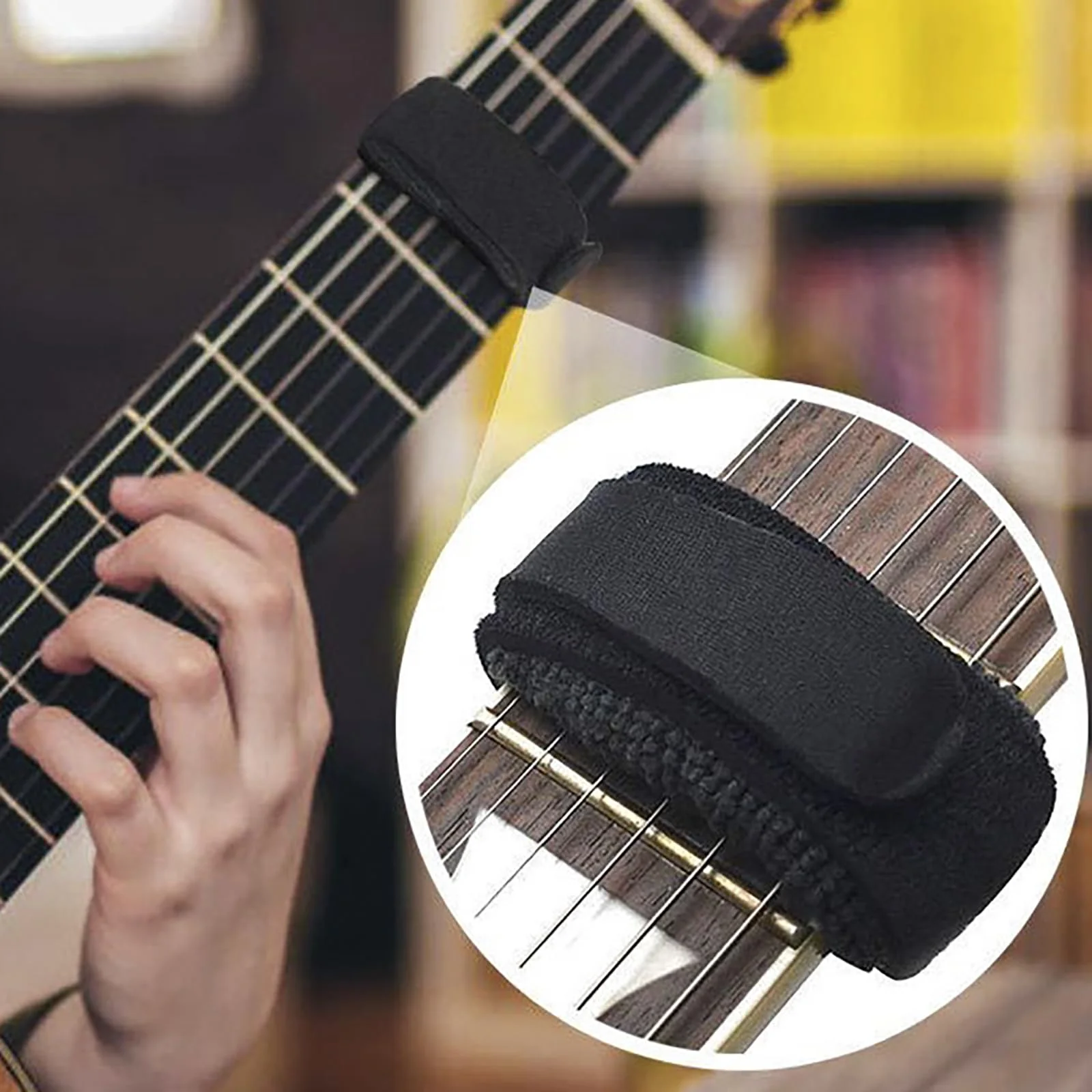 2pcs Bass Guitar String Mute Damper/Dampener Guitar String Cover Tape Adjustable Guitar Mute Silencer (Black) - Image 5
