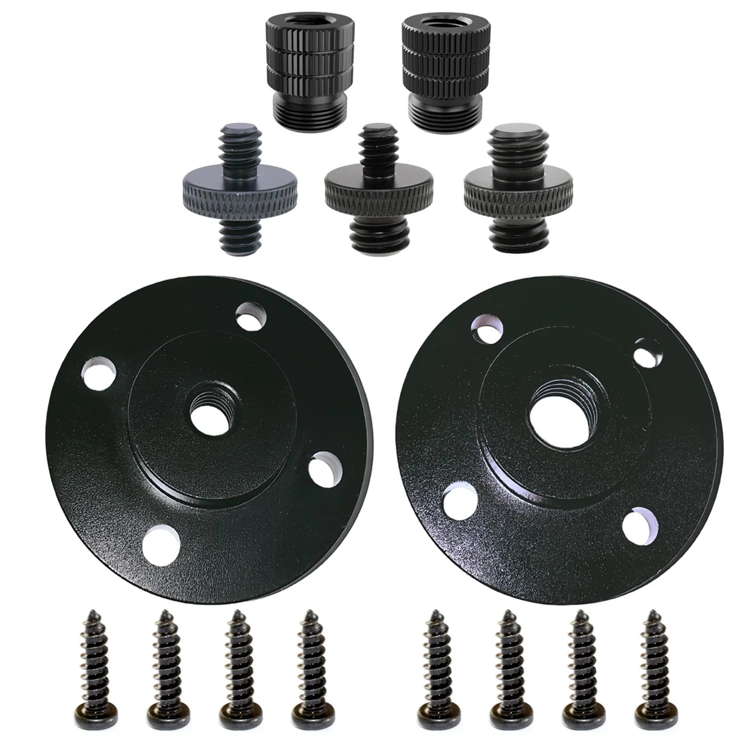 2PCS Camera Adapter Mount Multifunction Desktop Microphone Flange Mount Male 1/4-20 and 3/8-16 and 5/8-27 Inch Female Mic Monitor Mount