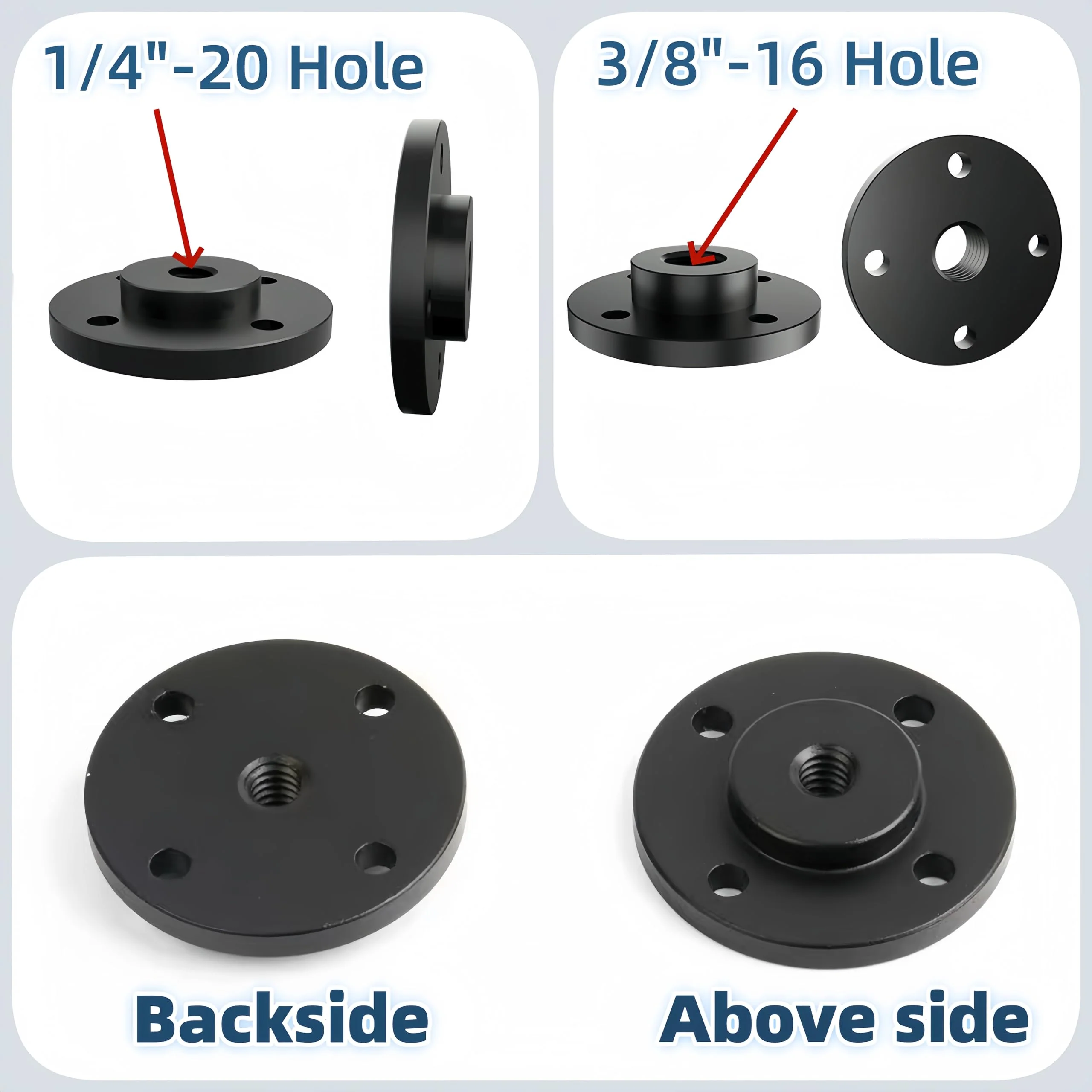 2PCS Camera Adapter Mount Multifunction Desktop Microphone Flange Mount Male 1/4-20 and 3/8-16 and 5/8-27 Inch Female Mic Monitor Mount - Image 2
