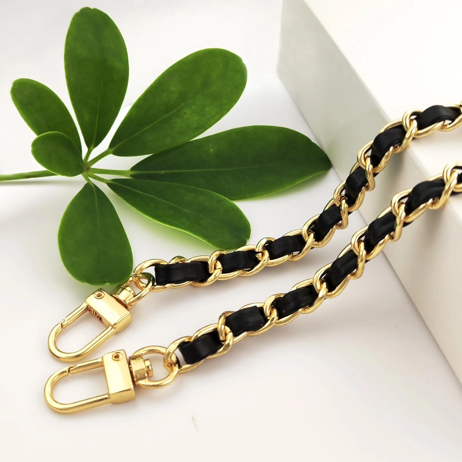 2PCS Cell Phone Chain Crossbody,Phone Lanyard,47.2" Metal Chain with Leather Strap for IPhone Case Black-47inch - Image 2