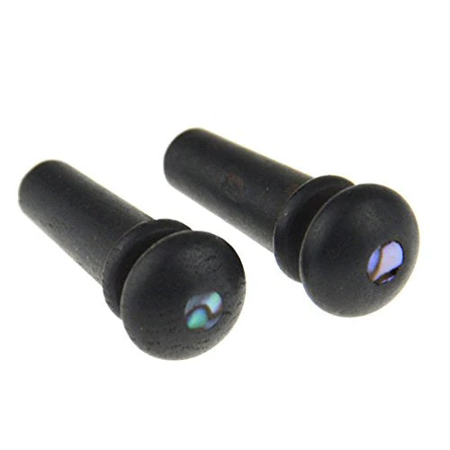 2PCS Ebony End Pins Black, Endpins for Acoustic Guitar Bridge Pins Pegs Guitar Parts Replacement
