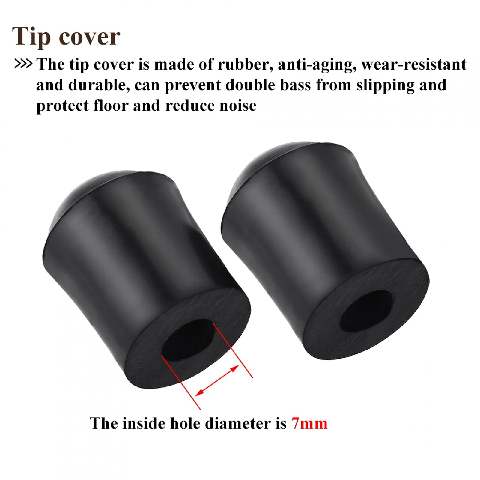 2Pcs Endpin Rubber Tip Stopper Bass Endpin Protector End Rubber Non slip - Image 5