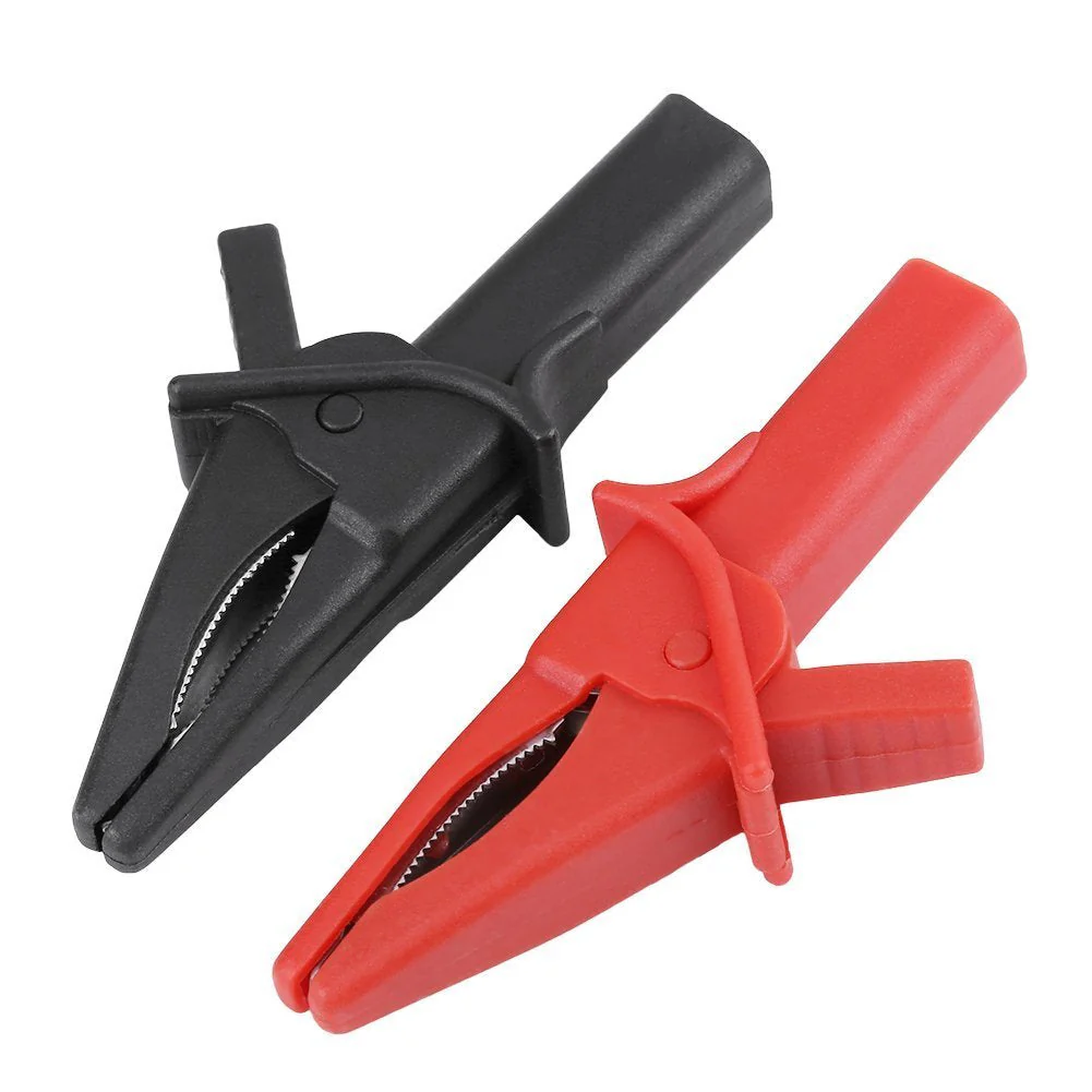 2pcs Fitting of DSO3064 Hantek HT18A Large Dolphin Gator Clips Red + Black for Oscilloscope