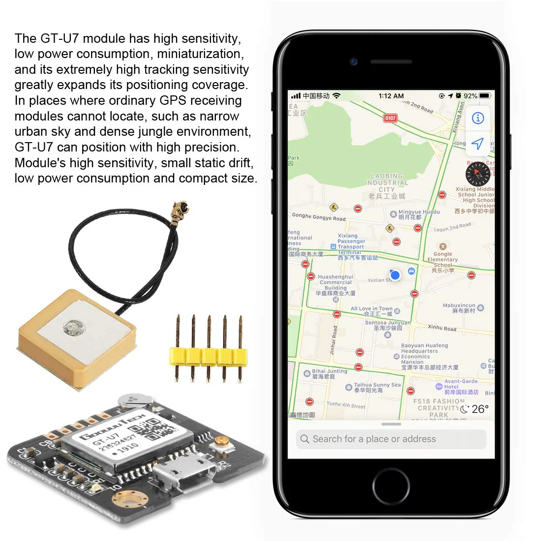 2pcs GT-U7 GPS Module Navigation Satellite Positioning Compatible with NEO-6M 51 MCU STM32 High Sensitivity Low Power Consumption High-Precision Positioning Suitable for Vehicles - Image 9
