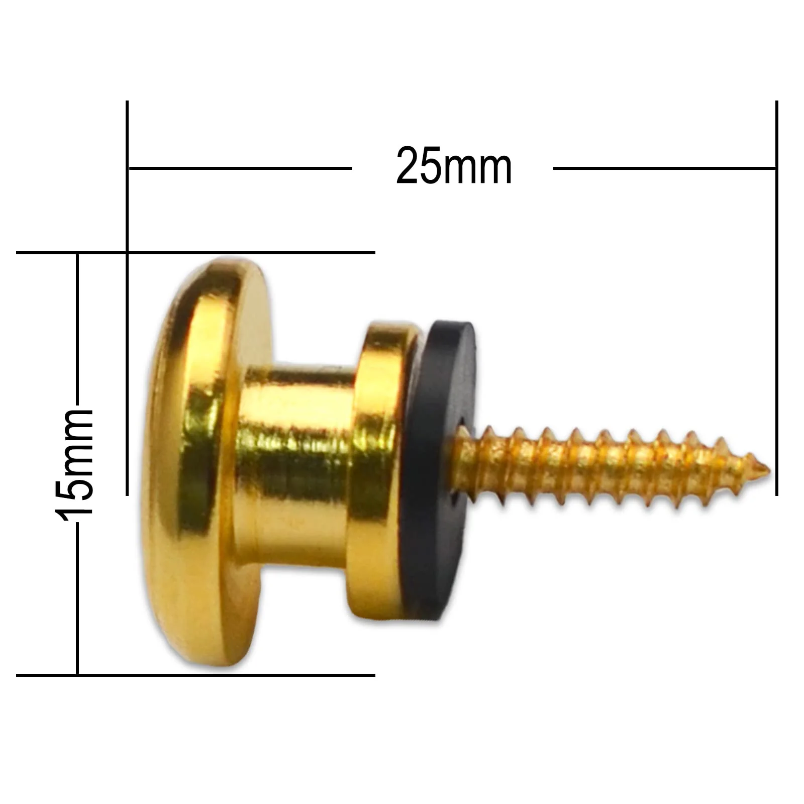 2PCS Mushroom Style Guitar Ukulele Bass Strap Lock Lock Metal Music Parts (Gold) Gold - Image 4
