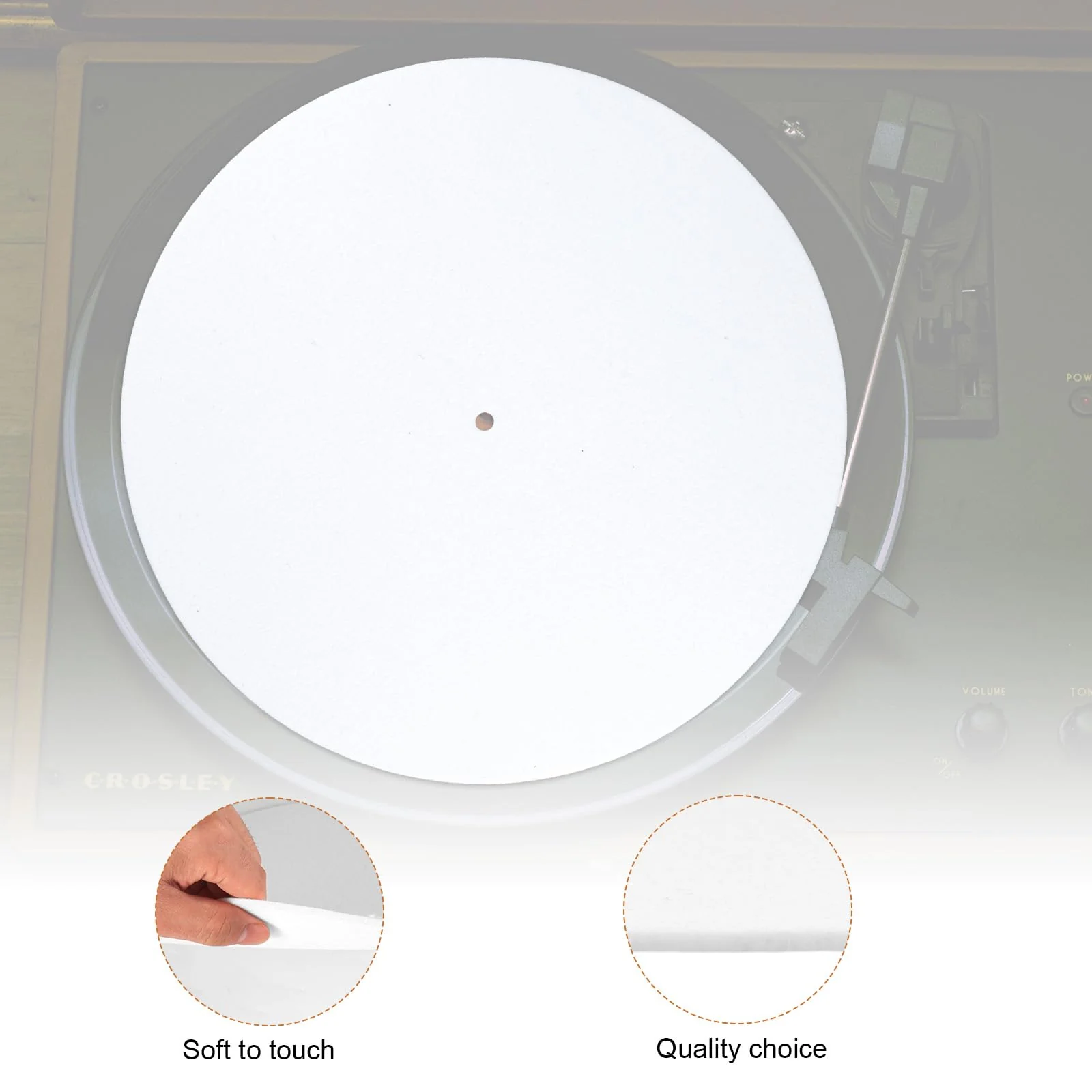 2pcs Record Player Felt Mats, 12 Inch Anti-Slip Anti-Static Turntable Slipmat Felt Record Player Protective Mat Pad Replacement for Phonograph LP Vinyl Record Player, Improves Sound (White) - Image 3