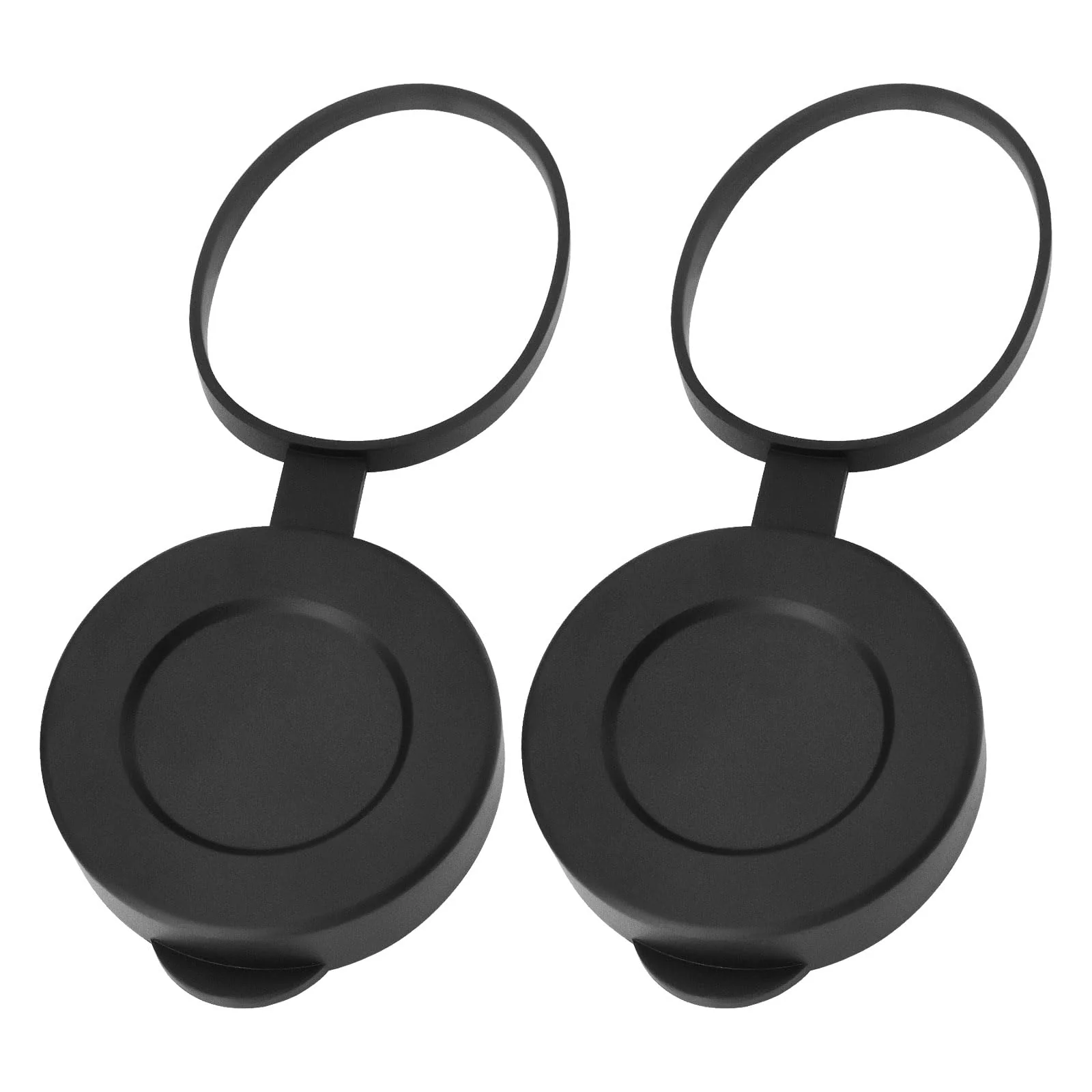2pcs Rubber Objective Lens Caps Objective Lens Protective Cover Compatible with 8x42 10x42 12x42 Binoculars Monoculars, Black