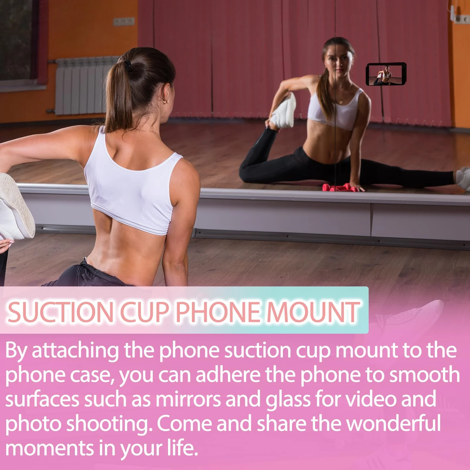 2PCS Silicone Suction Phone Case Mount,Non Slip Suction Cup Phone Mount,Hands-Free Phone Accessories Holder for Selfies and Videos,Silicon Adhesive Phone Stand Sticky for Cell Phone Transparent - Image 3
