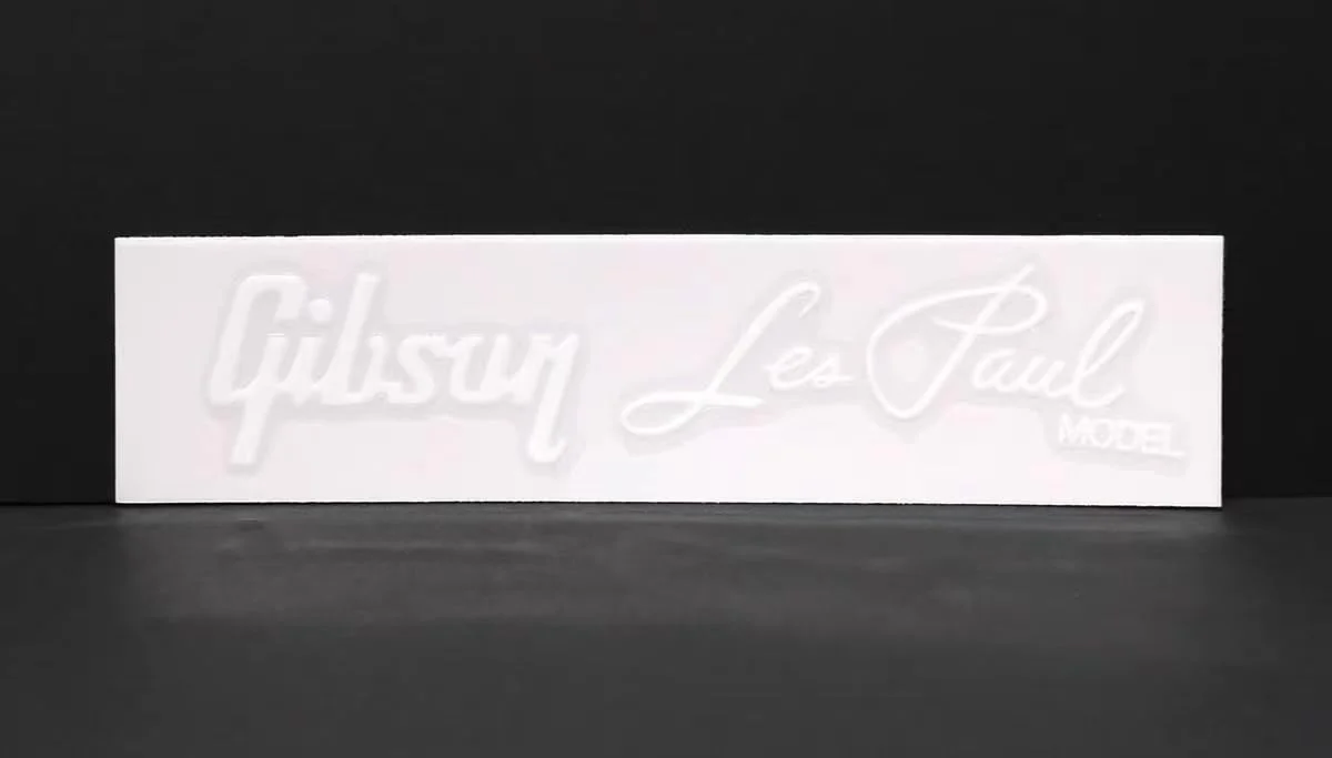 2PCS Suitable For Gibson Les Paul Logo Stickers - DIY Electric Guitar Water Transfer Stickers - Removable Film - White