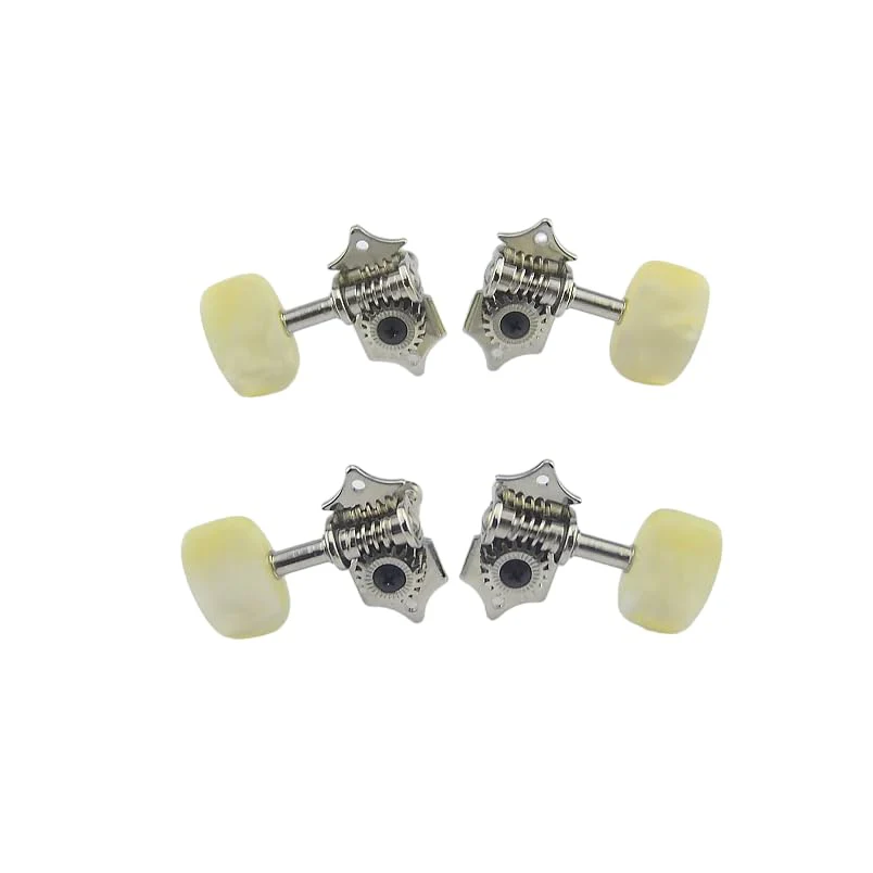 2R/2L Violin Bass Tuning Pegs Machine Heads with White Buttons Handles, VBTP-100