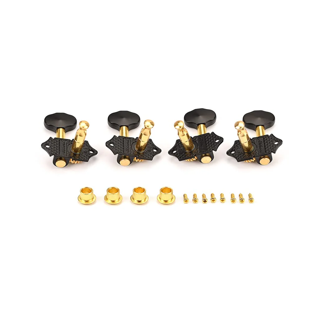 2R2L Black-Plated Tuning Peg Machine Head Tuners For 4 String Ukulele Guitar Bass-Gear Ratio 1:19 (GC501B) GC501B - Image 3