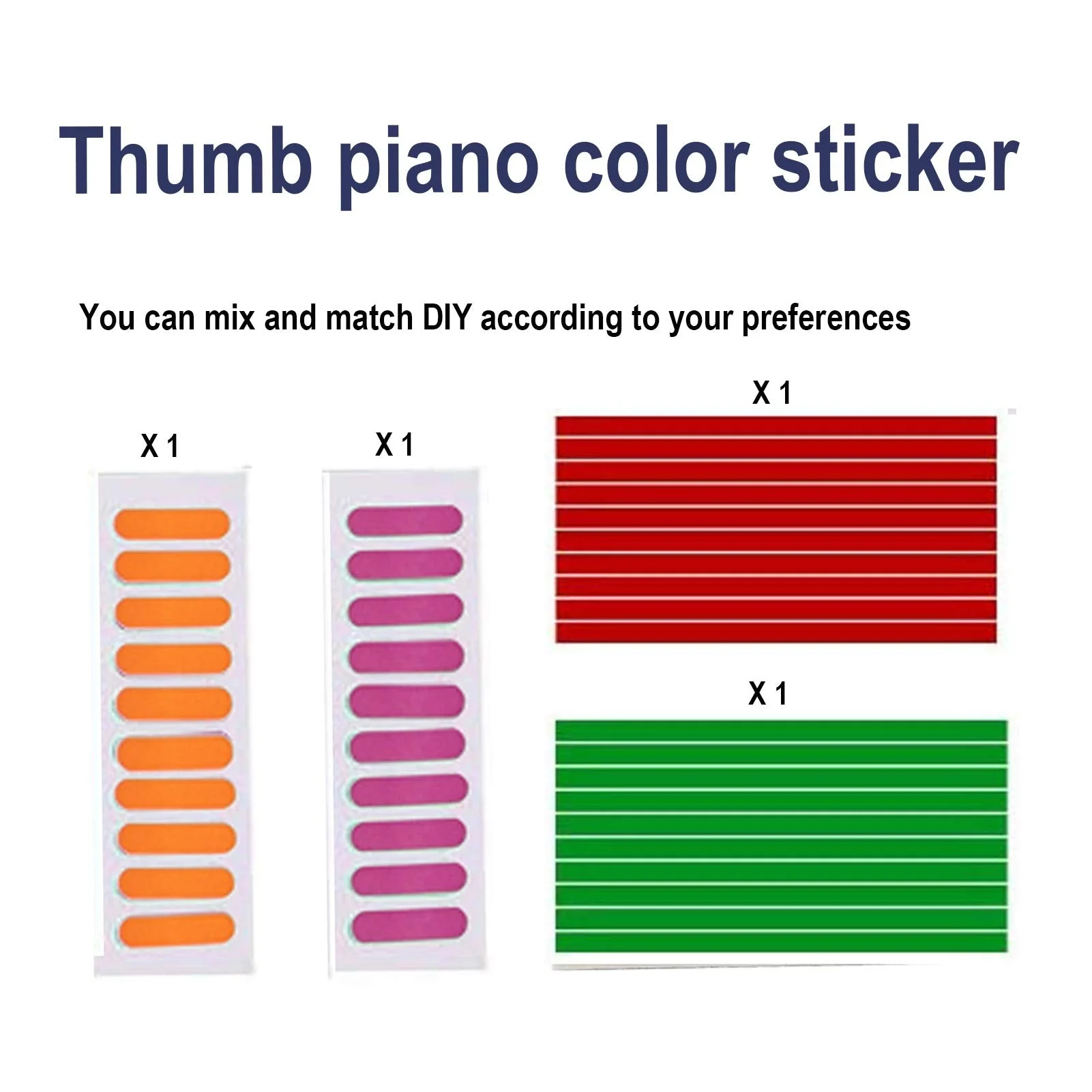 2set Kalimba Thumb Piano Note Stickers for Beginner Learner Musical Gift and Kalimba Scale Sticker Percussion (Color) - Image 5