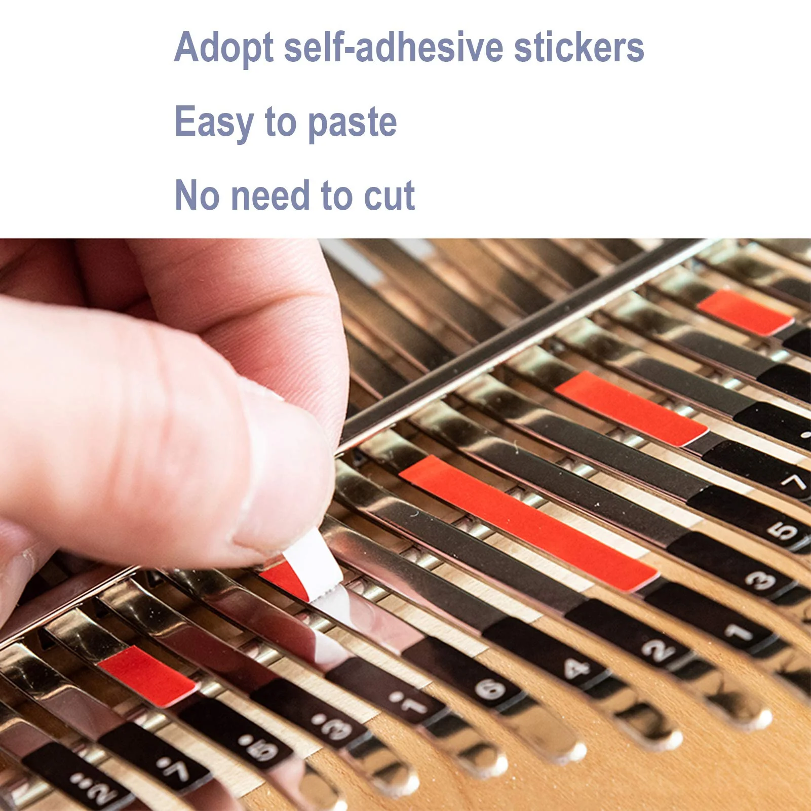 2set Kalimba Thumb Piano Note Stickers for Beginner Learner Musical Gift and Kalimba Scale Sticker Percussion (Color) - Image 7