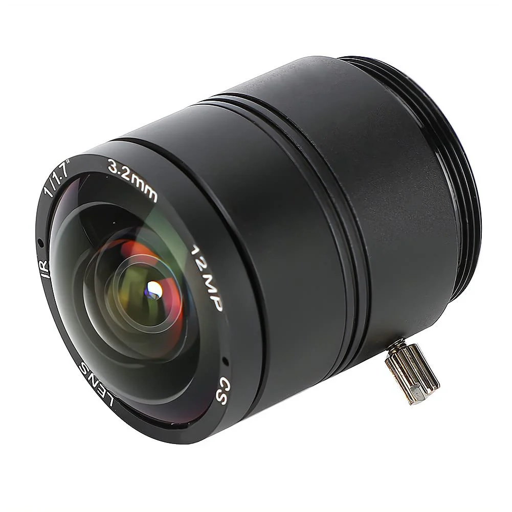 3.2mm 12MP F1.2 HD CCTV Lens, 3.2mm 12MP F1.2 Professional CS Mount Security Surveillance Camera Fixed Length Lens for CCTV Camera Lens