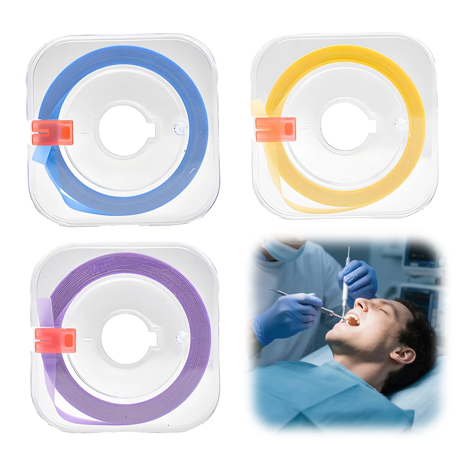 3 Bands, Tooth Sandpaper, Interdental Sandpaper, Colourful Tooth Sandpaper for Spaces, Tooth Polishing Strips, Dental Polishing Strips, Teeth Polishing for Spaces (4 mm x 6 m)