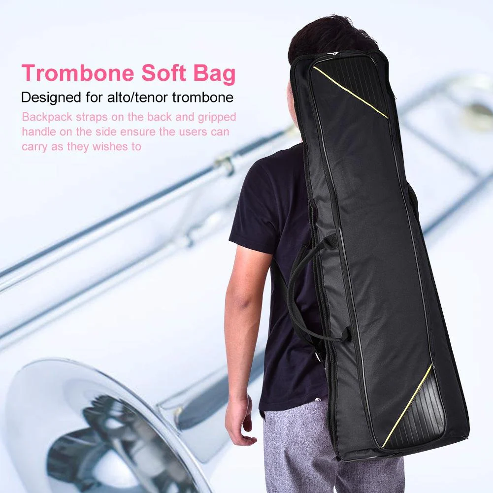 3 Colors Portable Alto / Tenor Trombone Shoulders Bag Handbag Musical Instrument Accessories ( Black) - Image 2