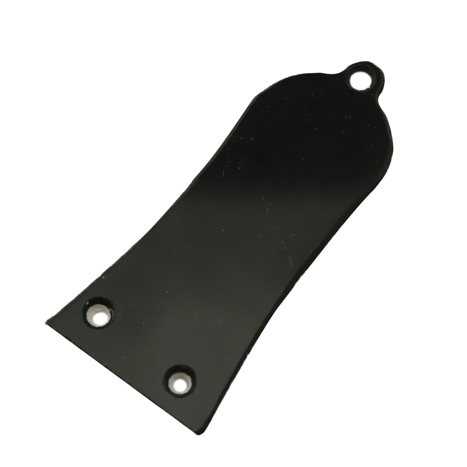 3 Hole Electric Guitar Truss Rod Cover Plate with Screws Electric Guitar Headstock Iron Core Guard Plate Bell Shaped Double Layer PVC Iron Core Cover Plate Bass Guitar Replacement Parts Black - Image 2
