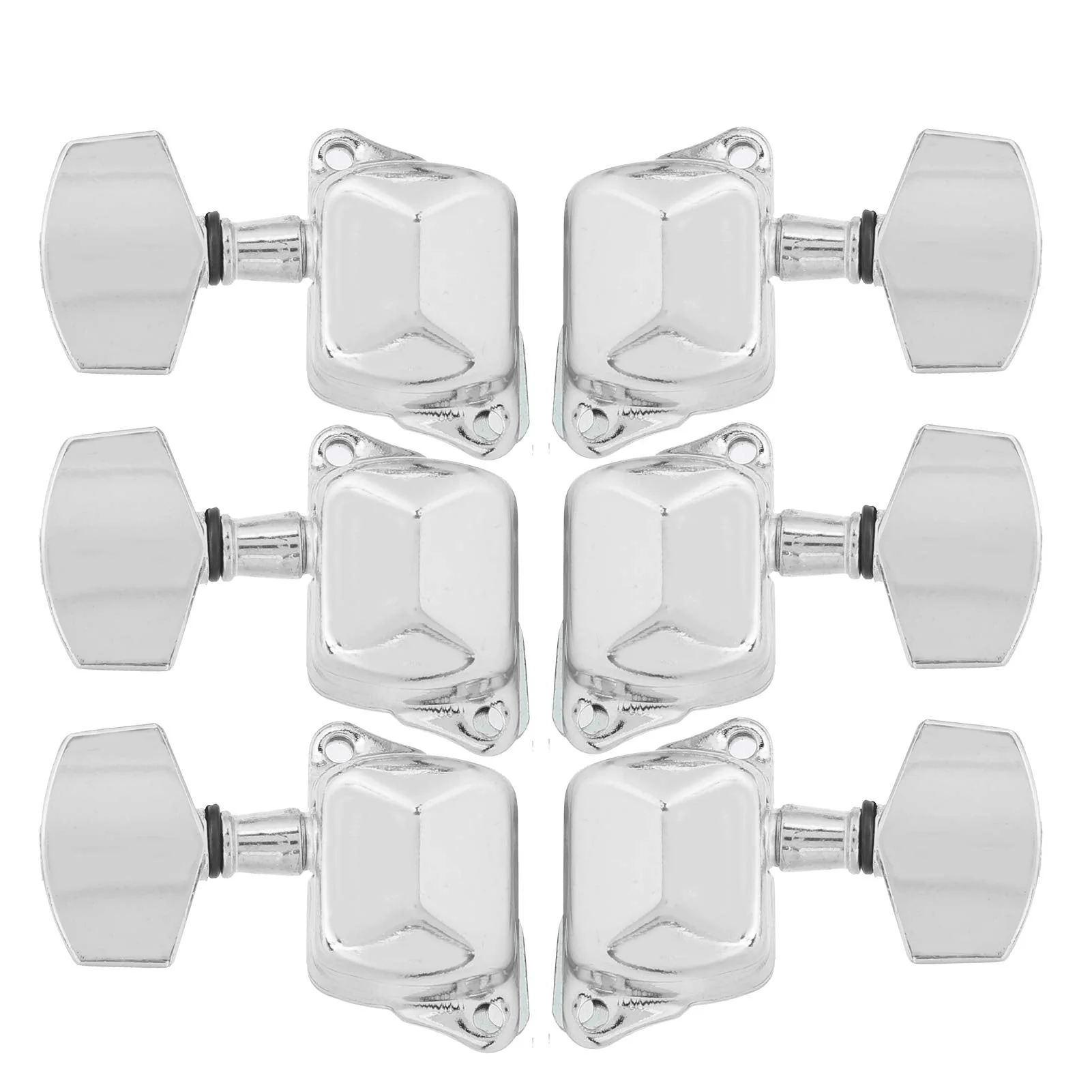 3 Left 3 Right Acoustic Guitar SemiClosed String Tuning Pegs Tuning Keys Machine Heads for Acoustic Guitar(Silver) Silver