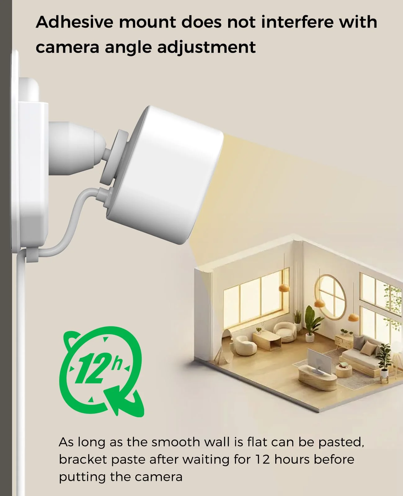 3 Pack Blink Camera Adhesive No Drill Wall Mount Bracket for Blink Mini /Mini 2 /Blink Outdoor 4 /Blink Indoor Cameras, No Drill No Screws Mount(KMOUANTS White Wall Mount for Blink Cameras) 3 Pack white Wall Mount for Blink Cameras - Image 4