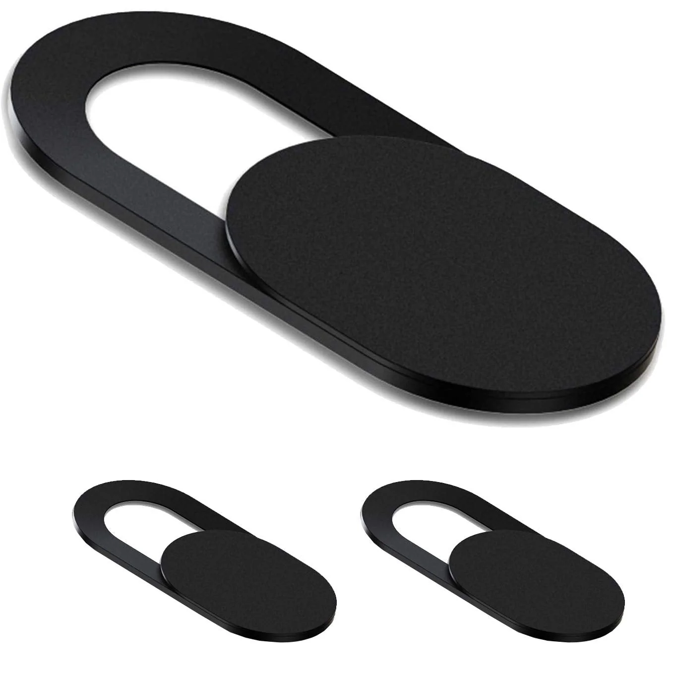 [3 Pack] Slide Webcam Cover Ultra Slim Web Camera Cover fits Laptop, Desktop, PC, Macboook Pro, iMac, Mac Mini, Computer, Smartphone,Protect Your Privacy and Security,Strong Adhensive-Black black 3Pack