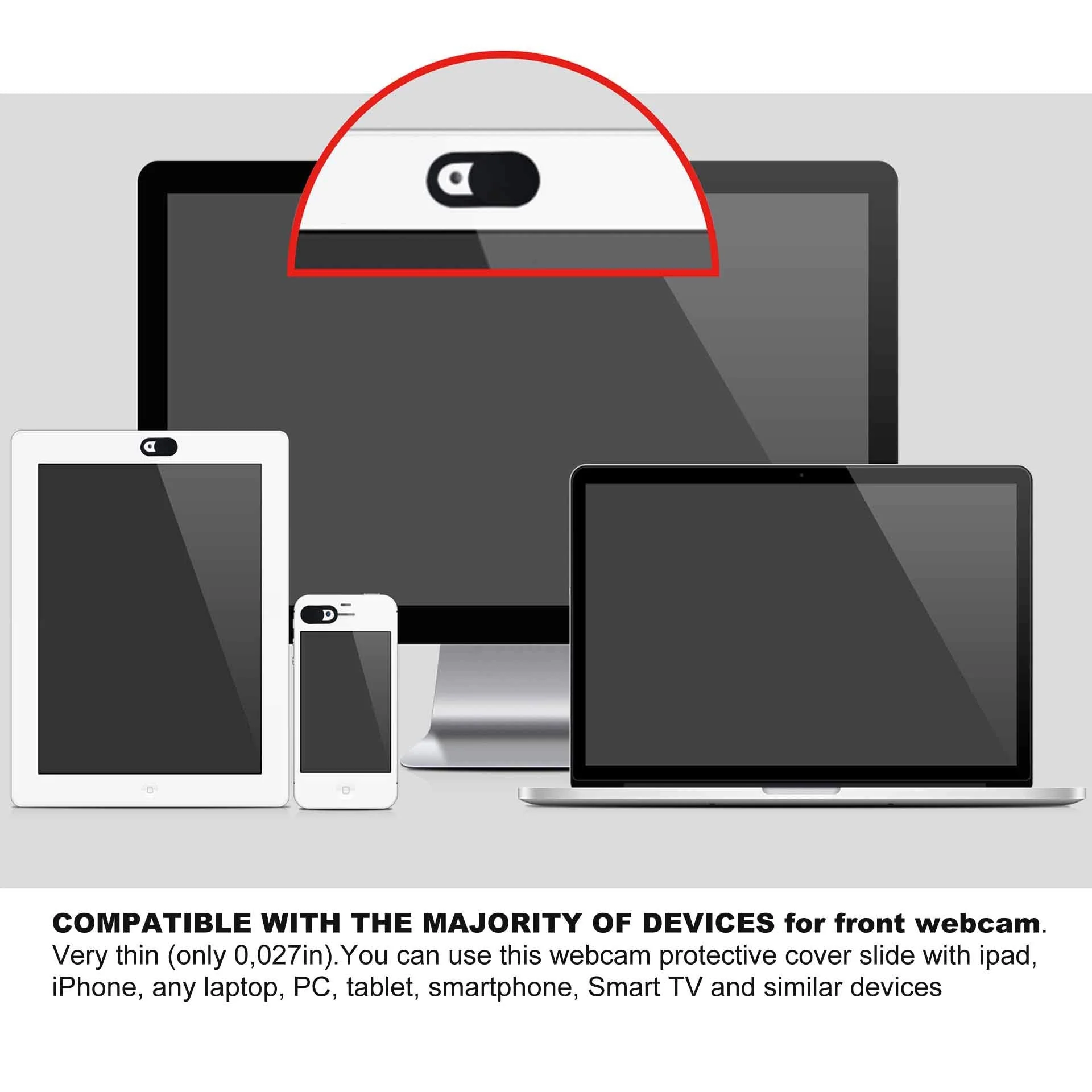 [3 Pack] Slide Webcam Cover Ultra Slim Web Camera Cover fits Laptop, Desktop, PC, Macboook Pro, iMac, Mac Mini, Computer, Smartphone,Protect Your Privacy and Security,Strong Adhensive-Black black 3Pack - Image 4
