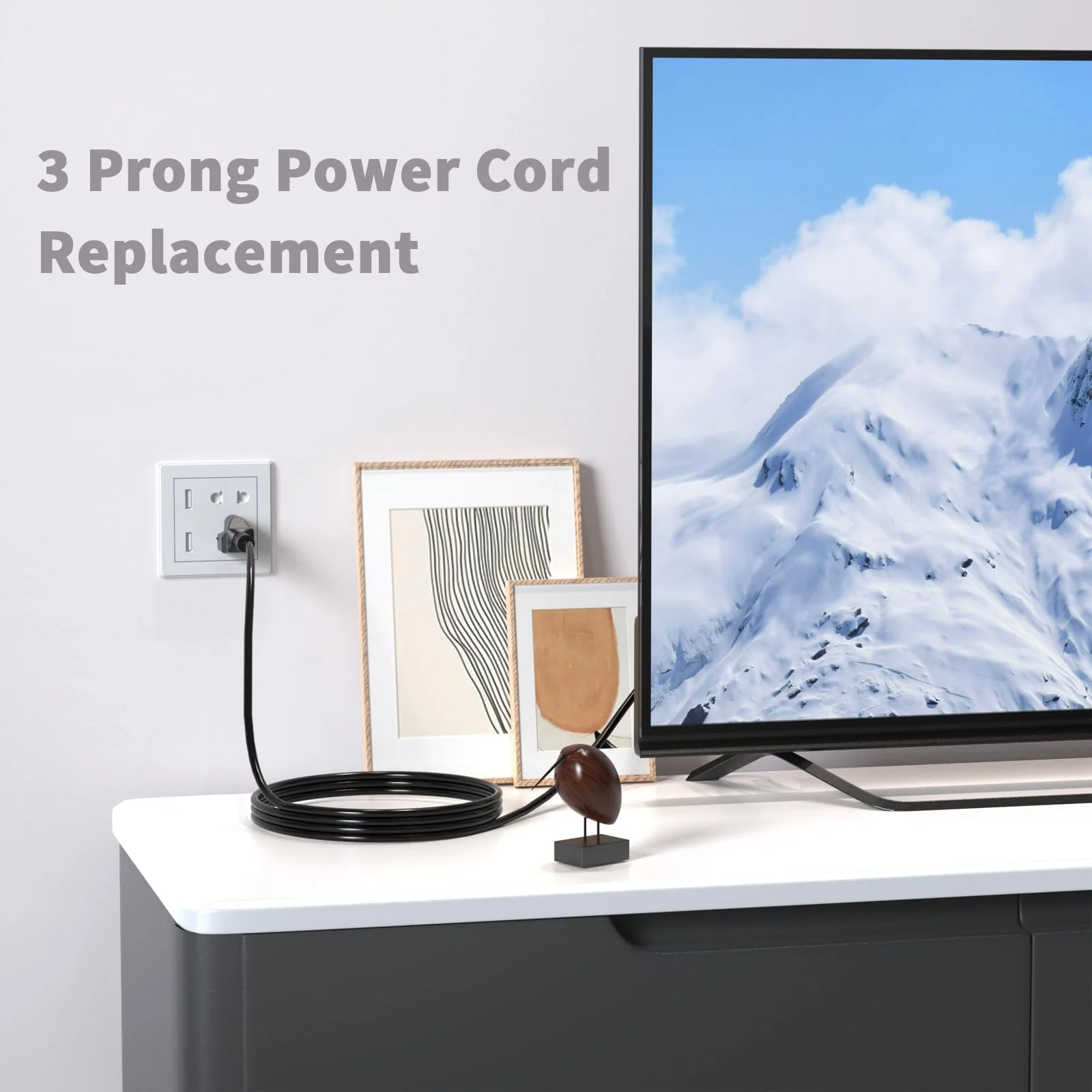 3 Prong Power Cord Replacement Power Cable for Computers, TV, Monitors, Dell, IBM, HP, Asus, Sony, Samsung, Toshiba, Lenovo, Acer, Epson Printer, LG LED LCD Smart 1080p HDTV, 6 Ft AC Cable - Image 6