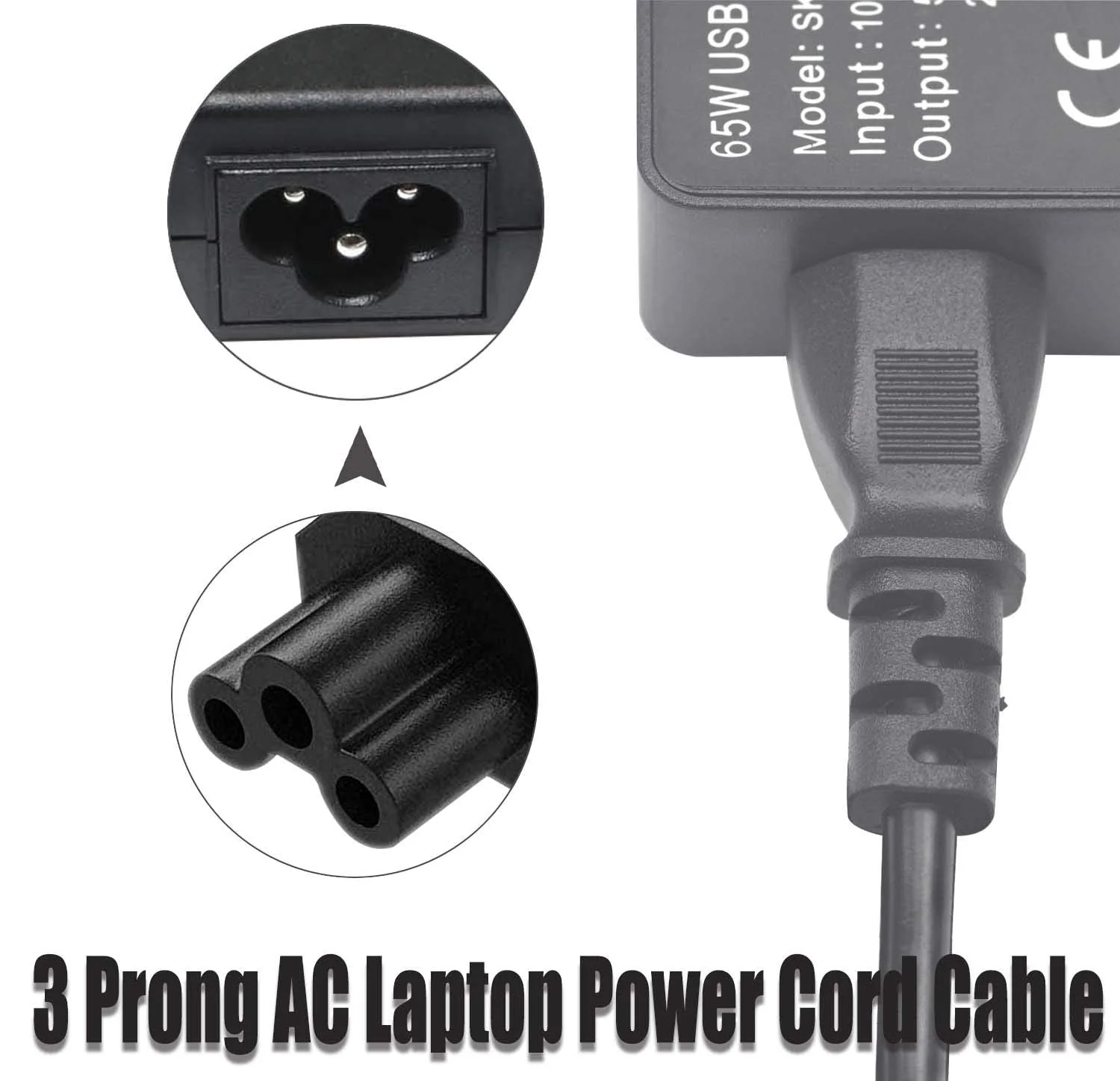 3 Prong Power Cord Replacement Power Cable for Laptops/Notebook, TVs, Monitors, LG LED LCD Smart 1080p HDTV,Samsung, Toshiba, Acer, Asus, Scanners, Printer AC Cable 6Ft 3 prong - Image 3