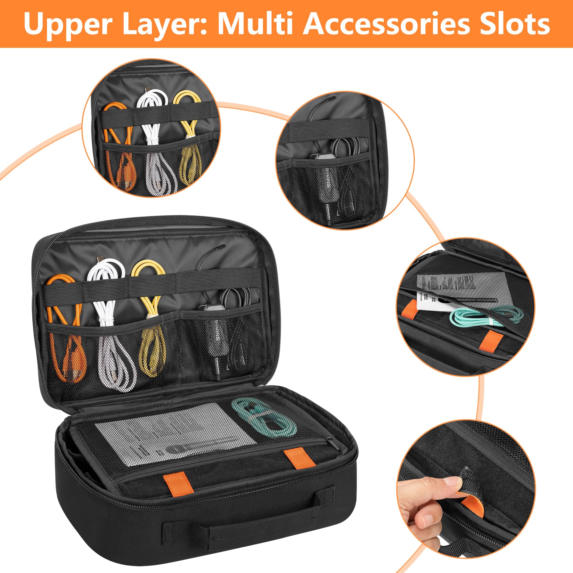 3 Slots Wireless Microphone Carrying Case, Microphone Storage Bag Fits for 3 Mic System Microphones Up to 11’’, Portable Mic case for Singing, Karaoke (Patent Design) - Image 3