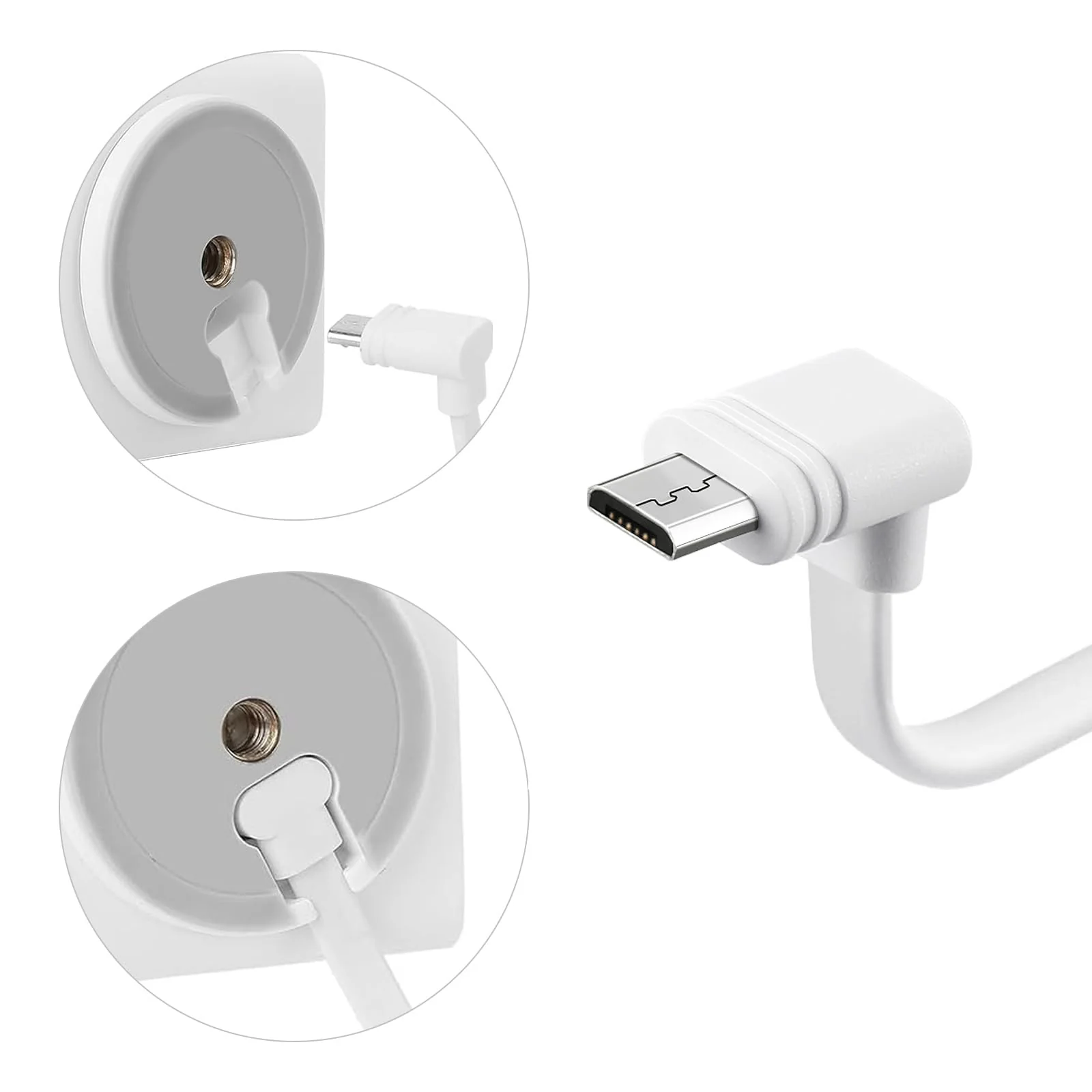 30 ft Extension Cable for WYZE Cam Pan V3, 90 Degree Micro to USB Power Cord for Cam v3 Pro 2K Home Security Camera, White 1 - Image 5