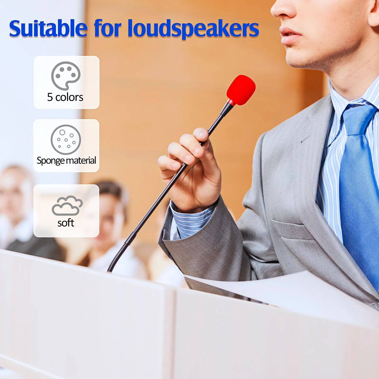 30 Pcs Mini Size Lapel Headset Microphone Windscreen Sponge Microphone Foam Covers Lavalier Mic Covers for Microphones Variety of Headset, Noise Reduction, 5 Colors - Image 3