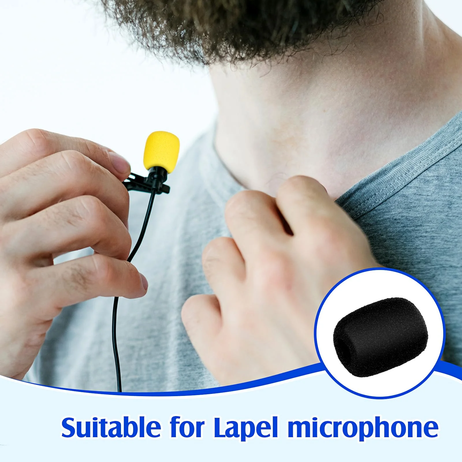 30 Pcs Mini Size Lapel Headset Microphone Windscreen Sponge Microphone Foam Covers Lavalier Mic Covers for Microphones Variety of Headset, Noise Reduction, 5 Colors - Image 5