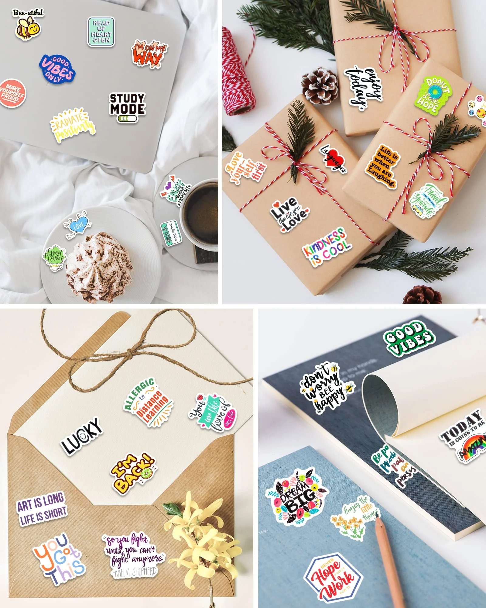300 PCS Inspirational Stickers for Adults, Motivational Water Bottle Stickers for Teens Kids Teachers, Journaling Scrapbook Laptop Positive Quote Vinyl Stickers for Vision Board Supplies 300 Pcs - Image 3