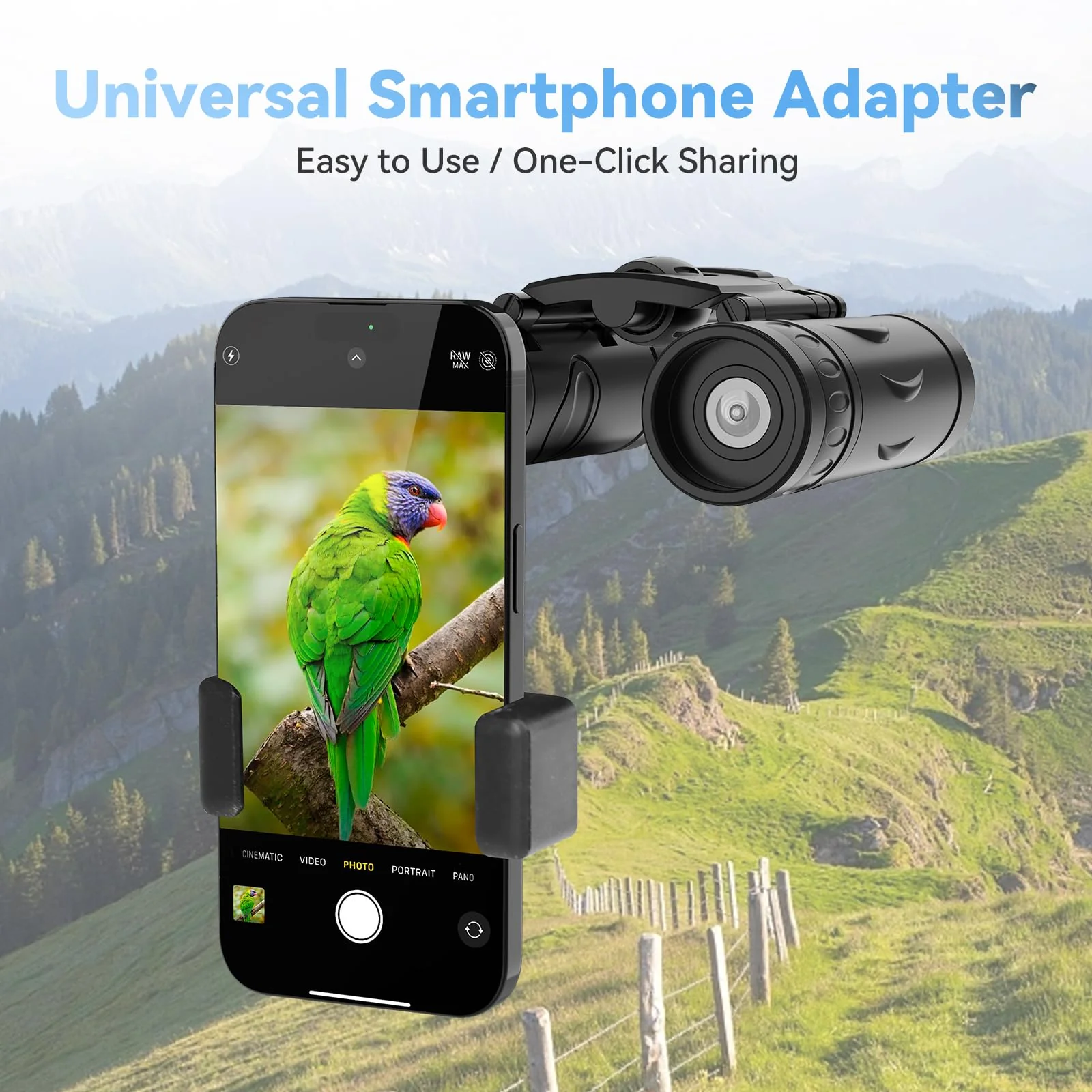 300x25 Binoculars for Adults and Kids, High Powered Mini Pocket Binoculars with Phone Adapter, Waterproof Compact Binoculars for Bird Watching, Hunting, Concert, Theater, Opera, Traveling, Sightseeing Black - Image 7