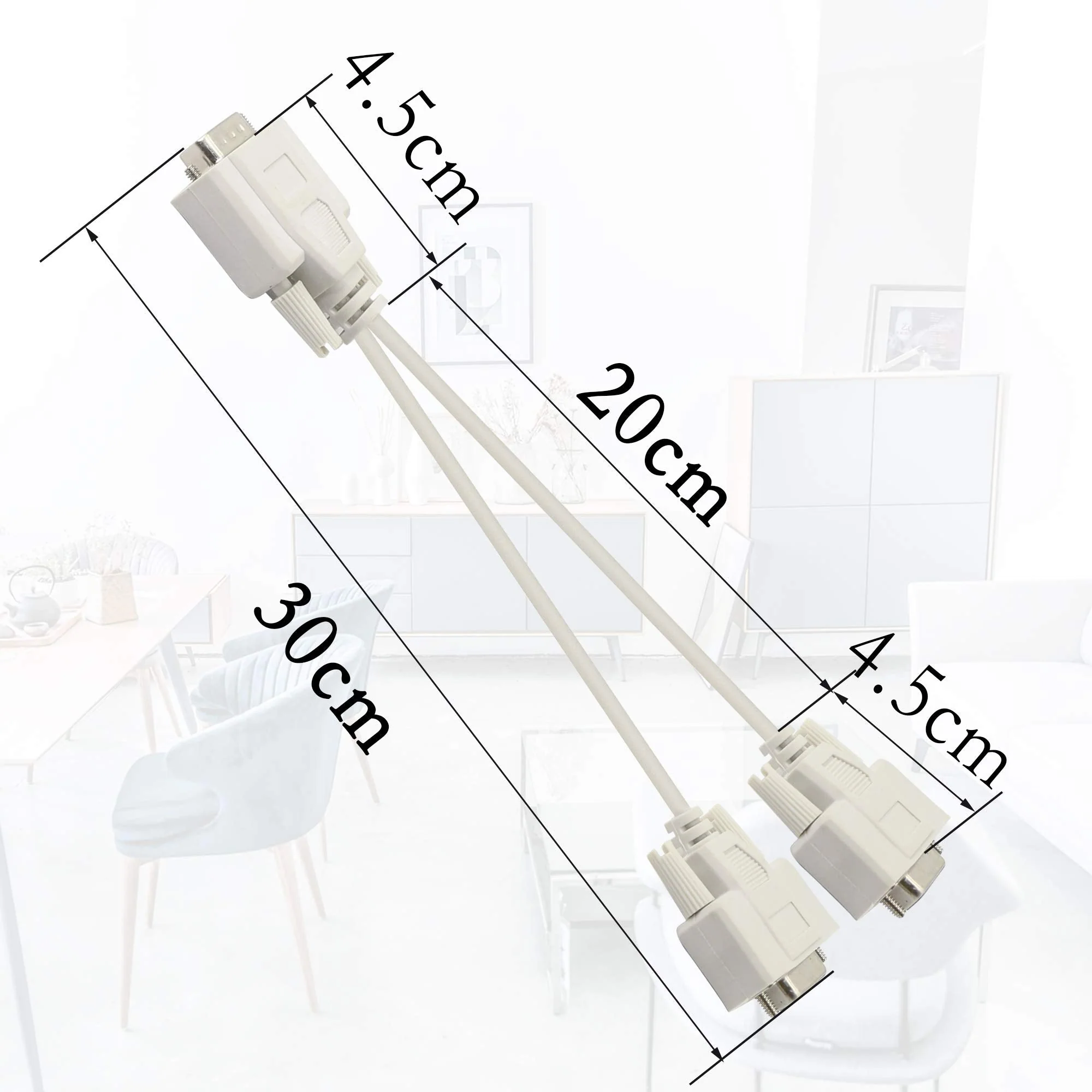 30cm DB9 Y Splitter Cable DB9 9 Pin 1 Male to 2 Female Rs232 Serial Splitter Adapter Straight-Through Cable YOUCHENG for Connect Various Serial Interface Devices - Image 5