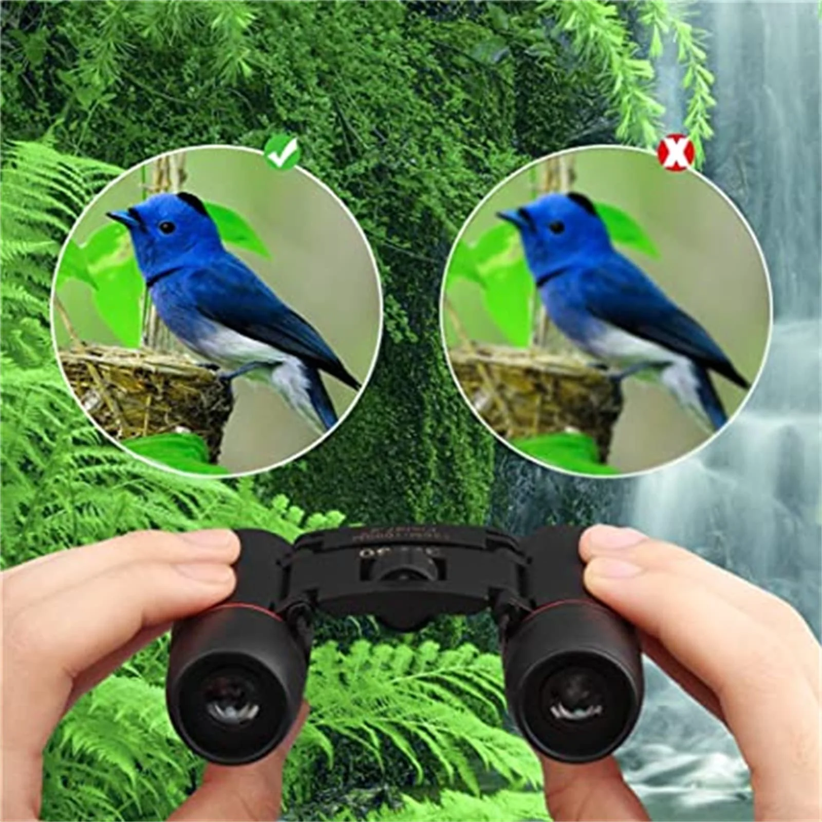 30x60 Mini Compact Binoculars for Adults, Portable Pocket Foldable Binoculars for Waterproof Bird Watching, Mountaineering, Outdoor Hunting - Image 3