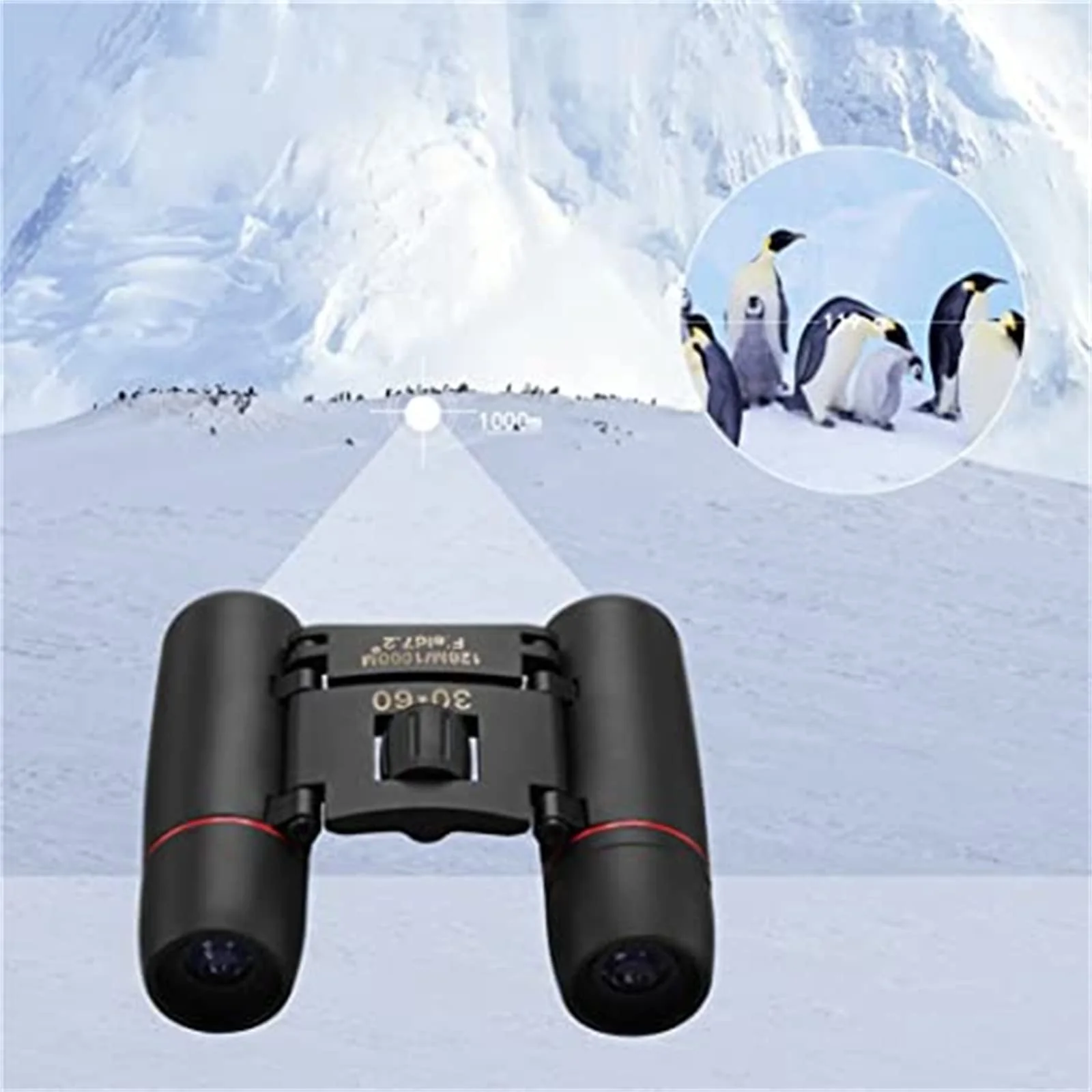 30x60 Mini Compact Binoculars for Adults, Portable Pocket Foldable Binoculars for Waterproof Bird Watching, Mountaineering, Outdoor Hunting - Image 4