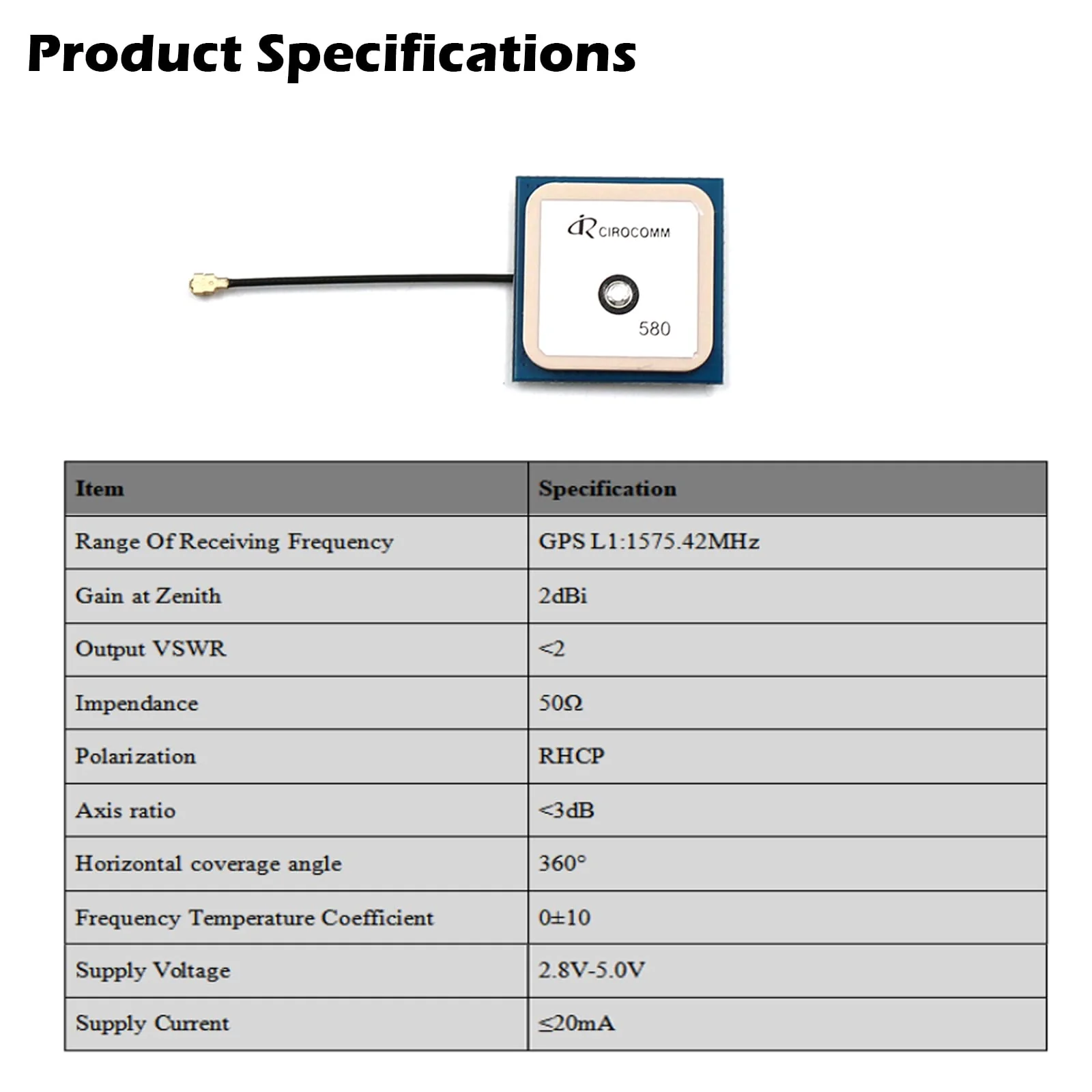32db High Gain Cirocomm 5cm Active GPS Antenna Ceramic Antenna IPEX Antenna 25x25x5mm Geekstory - Image 3