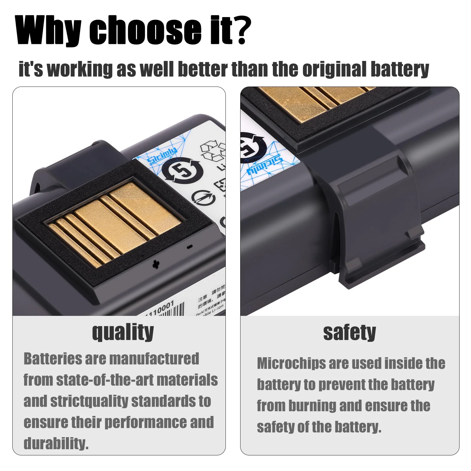 3400mAh Replacement Batteries for Zebra Printer ZQ520 ZQ521 QLN320 QLN220 QLn220HC ZR628 ZR638 ZR658 ZR668 ZQ610 ZQ620 ZQ500 ZQ510 QLn320HC 25.16Wh 1PCS - Image 5