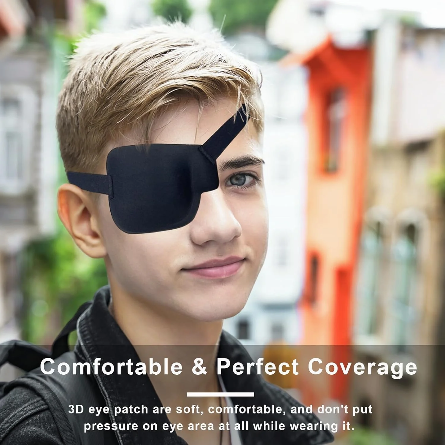 3D Eye Patch, Medical Eye Patches for Adults Kids, 3D Amblyopia Lazy Eye Patches for Right Eye Black - Image 2