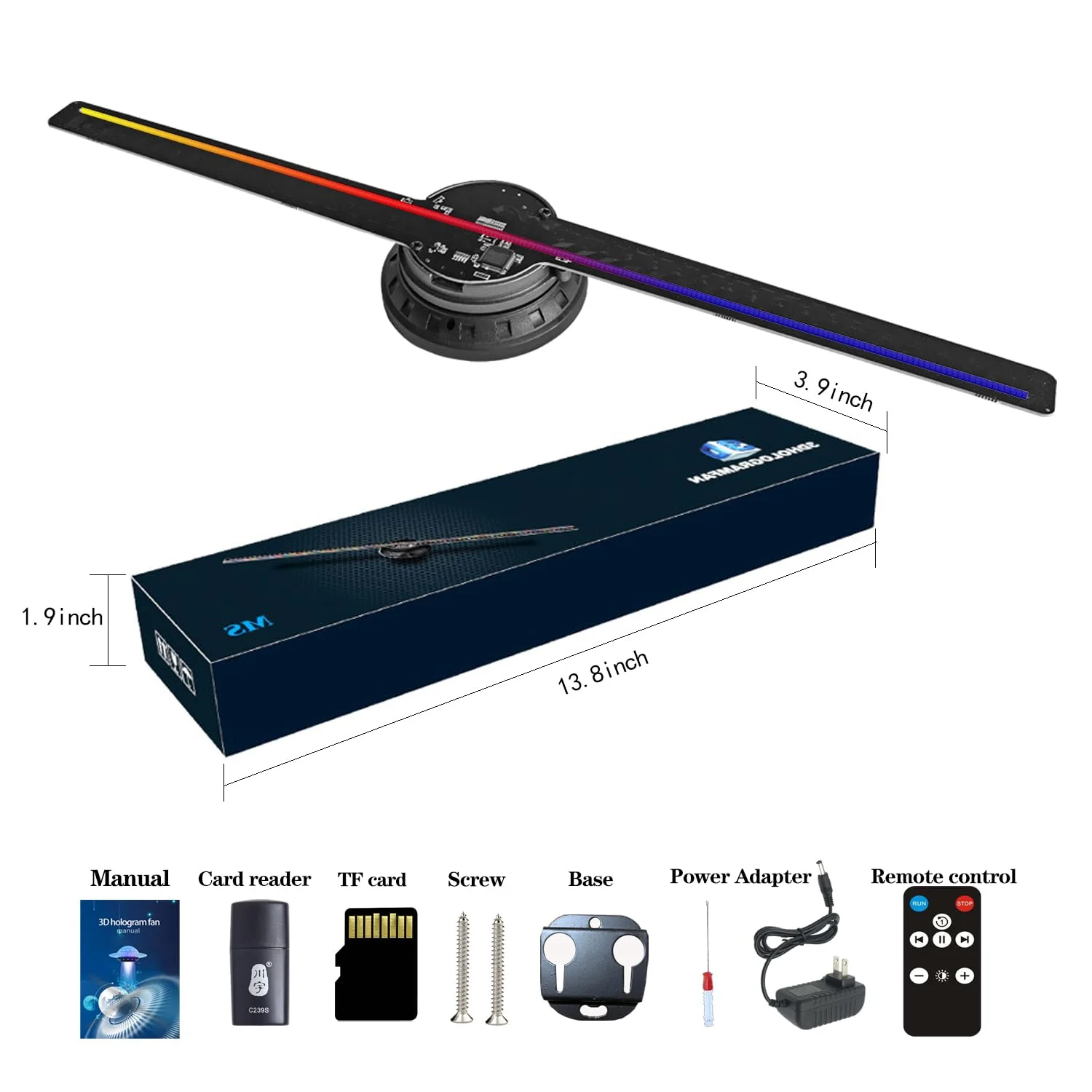 3D Hologram Fan,12.6-Inch Missyou 3D Holographic Projector Advertising Display with Remote and Bluetooth and Splicing,700 Video Library and 224 LED for Business Store Signs,Bar,Casino,Party - Image 3