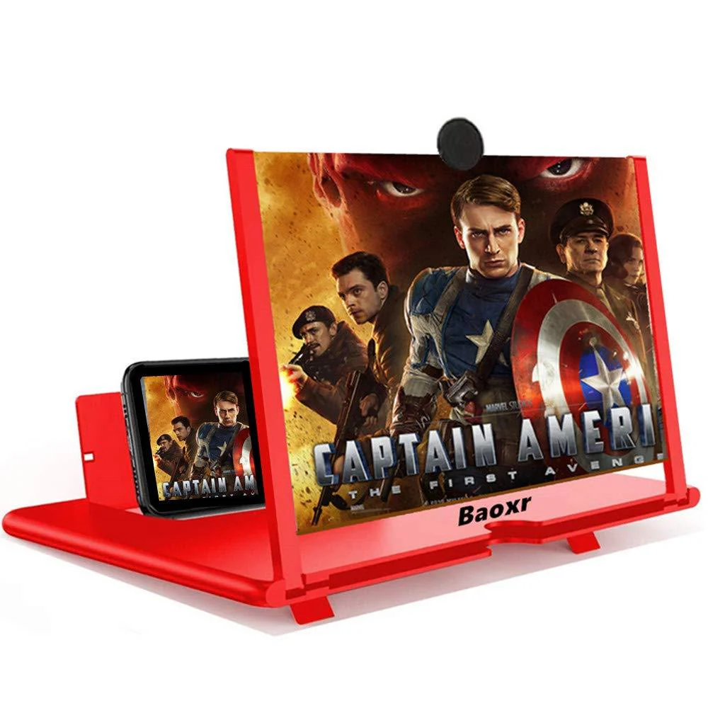 3D Screen Magnifier 12-inch HD Mobile Smartphone Video Magnifier Support X / 8/8 Plus / 7/7 Plus / 6 / 6s / 6 Plus / 6s Plus and All Other Smartphones