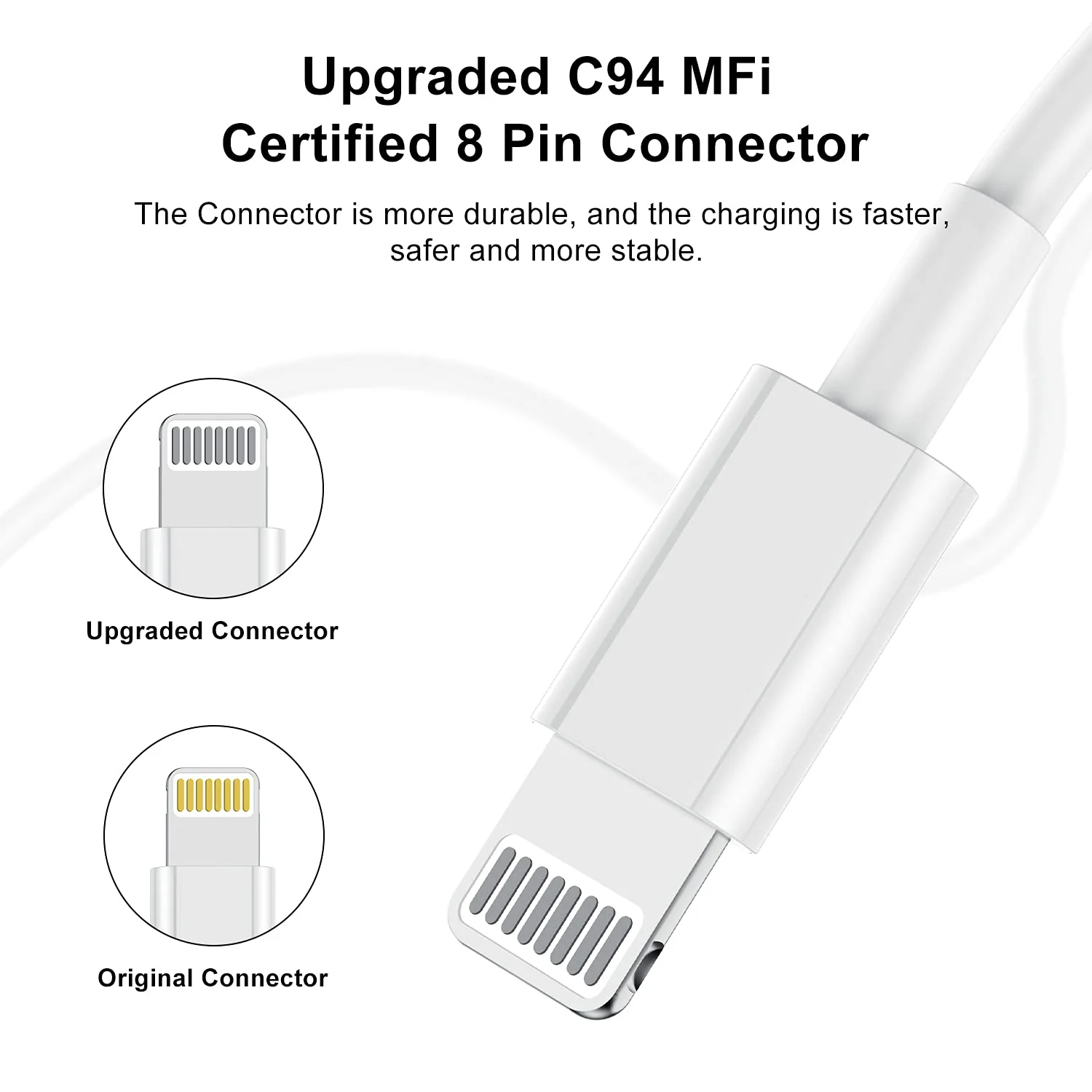 3ft iPhone Charger, [ Apple Certified ] Apple Charging Cord, 3 Feet Original Lightning to USB Cable, 3 Foot iPhone Charging Cable for iPhone 14 Pro Max/14/13 Pro/13/12 Mini/11/XS/XR/8/7/6S/5/SE,iPad - Image 4