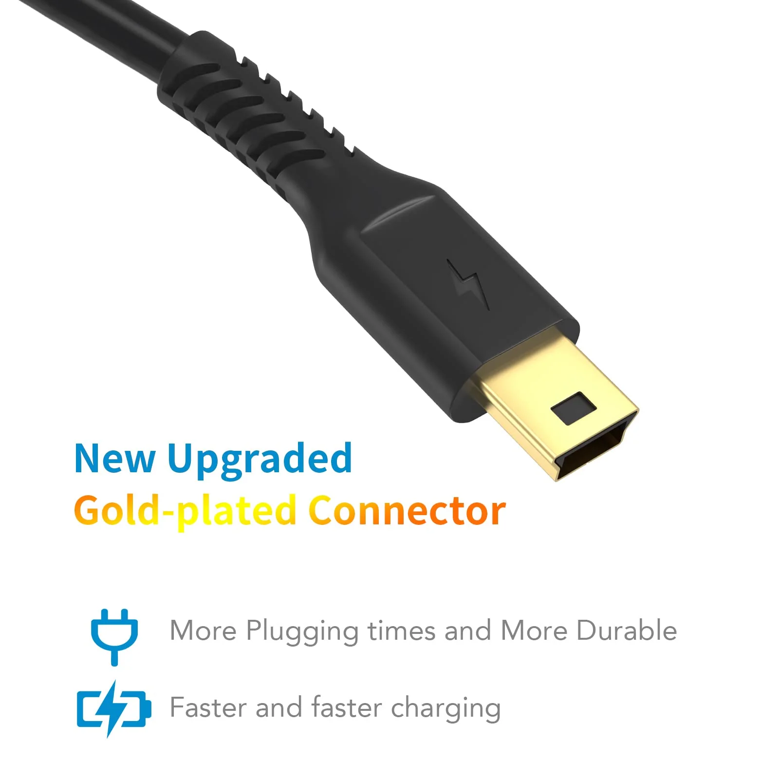 3ft Mini USB Cable, Standard USB 2.0 to Mini B Male Charger Cord Durable USB Mini to USB Charging Cable Compatible with PS3 Controller, MP3 Player, Camera, Dash Cam, Garmin GPS, Hero 3+(Black) 3 Feet Black 1 - Image 2
