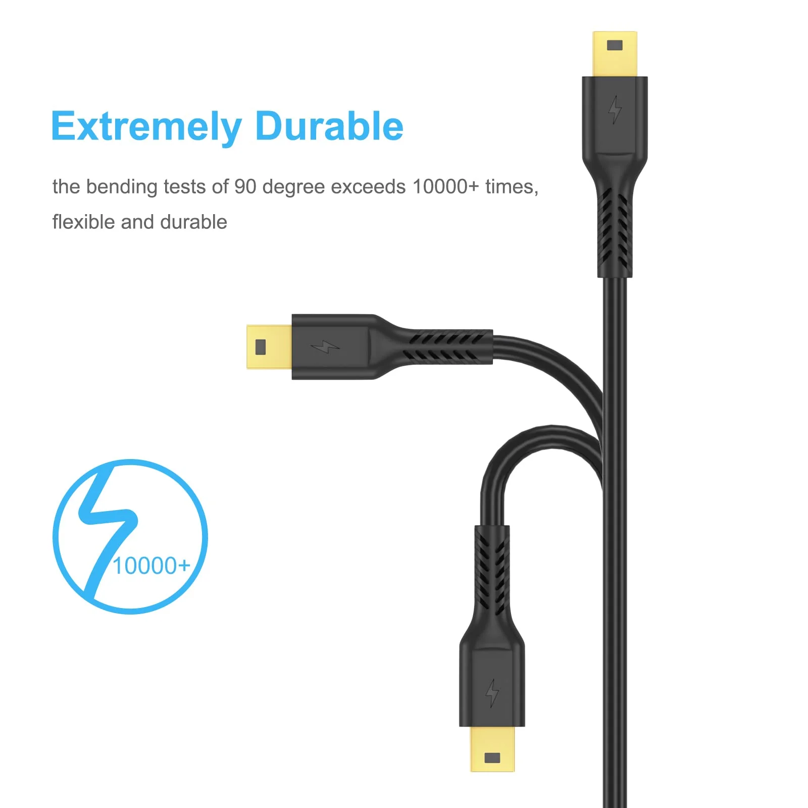 3ft Mini USB Cable, Standard USB 2.0 to Mini B Male Charger Cord Durable USB Mini to USB Charging Cable Compatible with PS3 Controller, MP3 Player, Camera, Dash Cam, Garmin GPS, Hero 3+(Black) 3 Feet Black 1 - Image 4