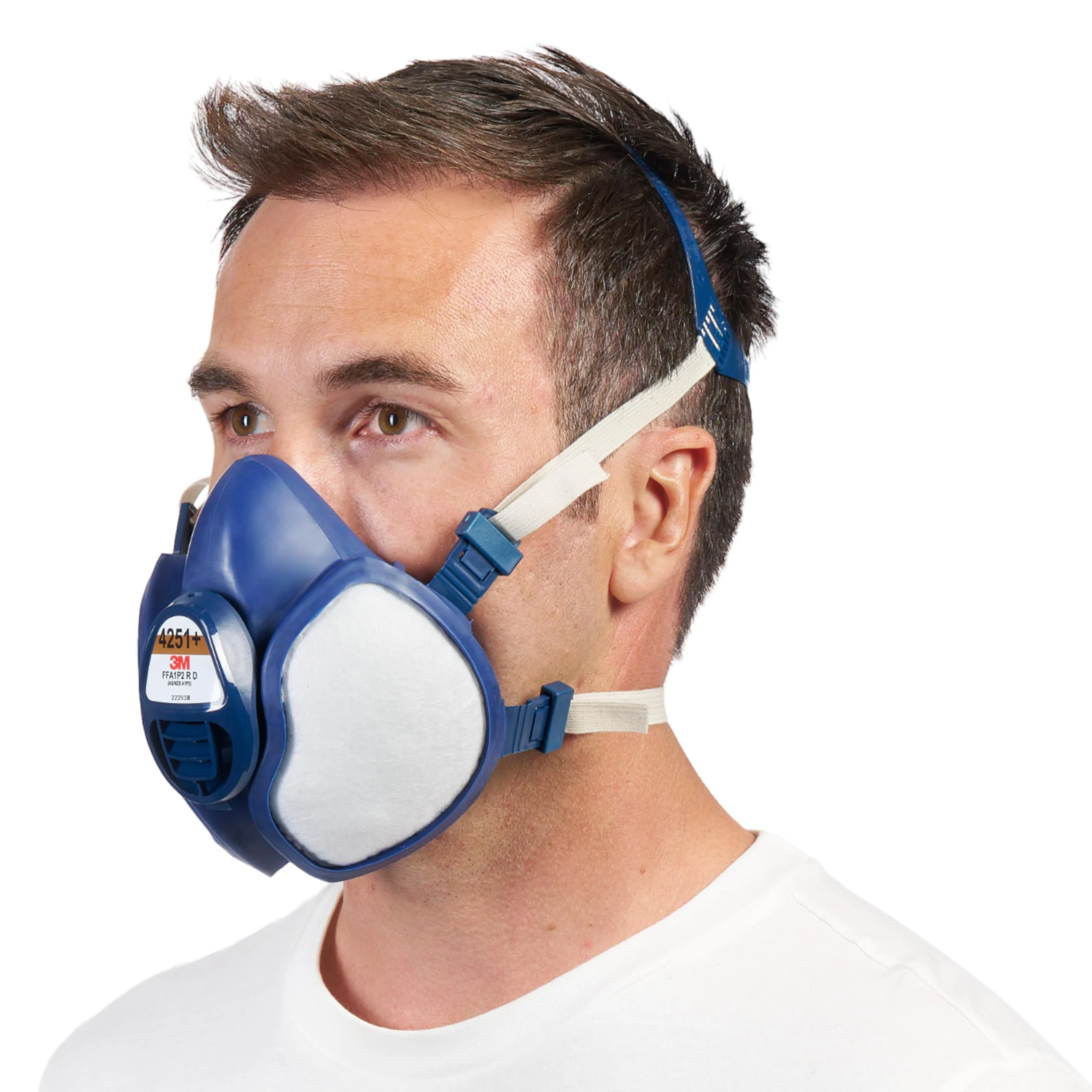 3M 4251C Half-Mask Respirator for Spray Painting / Machine Sanding Protection Level A1P2 / Ready for Use / Low Breathing Resistance / Especially Lightweight 1 stück (1er Pack) Single