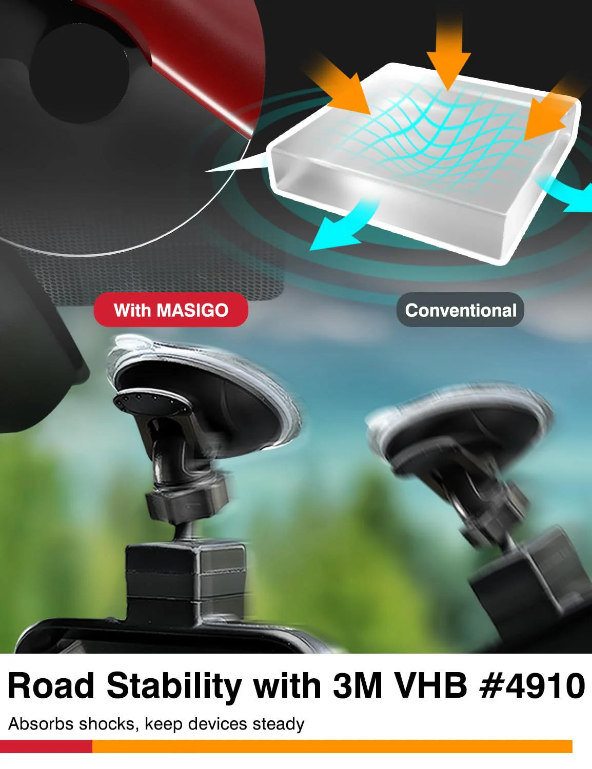 3M VHB Clear Double Sided Acrylic Foam Mounting Tape - 2.2 inches (56mm) Round Heavy Duty Adhesives Pad, Secure Dash Cam Suction Cup Mount with Center Hole Design - Pack of 6 - Image 4