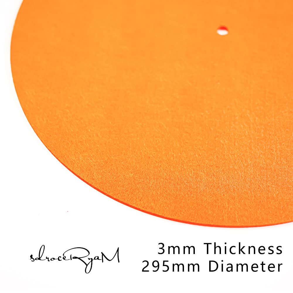 3mm Turntable Mat, 12 Inches Slipmat Anti-Static for LP Vinyl Record High-Fidelity Audiophile Acoustic Sound Support Help Reduce Noise Due to Static and Dust (orange) orange - Image 3