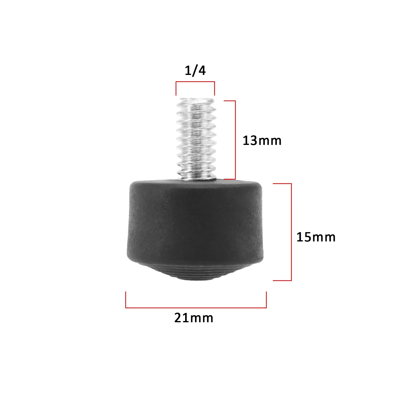3PCS Anti-Slip Rubber Tripod Foot Spikes Compatible with 1/4 Inch Thread Size Monopod Camera Rubber Legs Feet Replacement Parts Black - Image 4