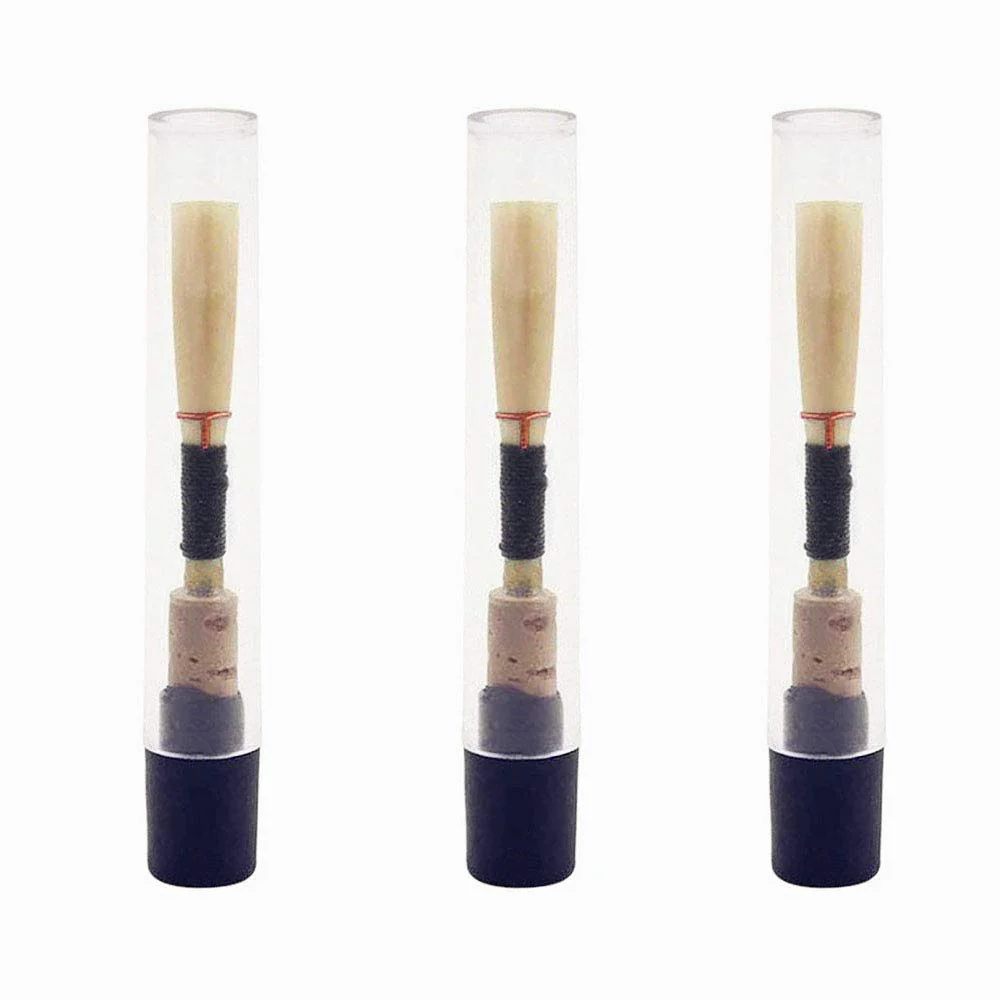 3Pcs Oboe Reeds Medium Soft with Plastic Case/Tube Oboe Reed Woodwind Instrument Accessories Black