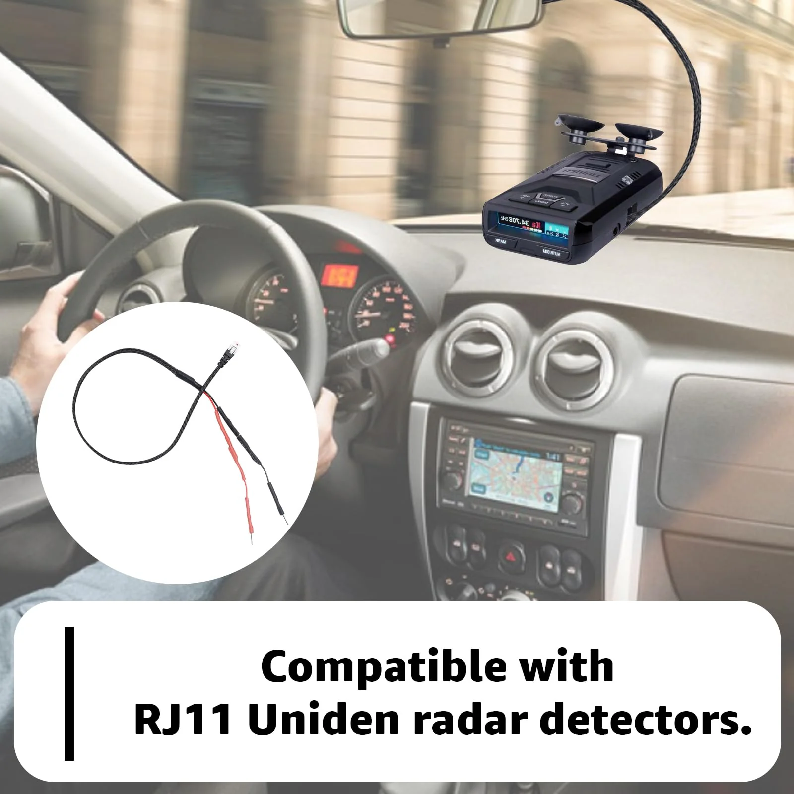 3PCS RJ11 Replacement Mirror Wire Power Cord for Uniden Radar Detectors,Fits R4 R3 R1 R7 R8 Model(3005201U) 3 - Image 2